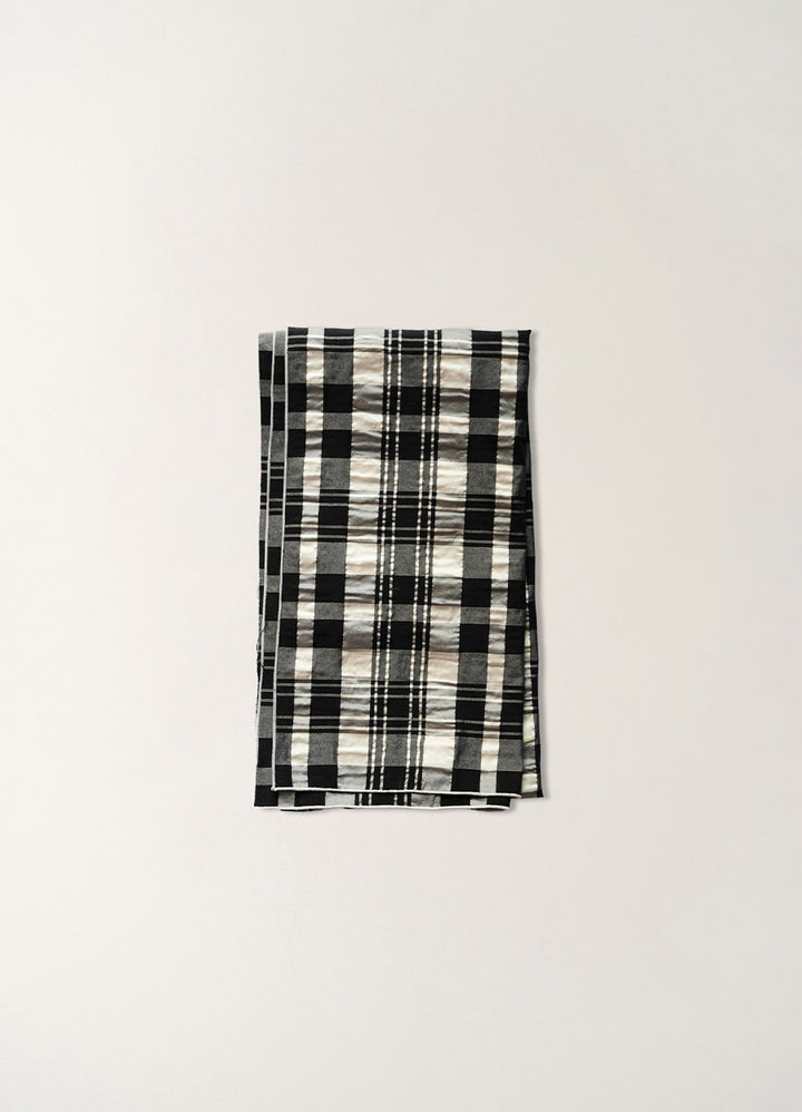 Nothing Written Textured check scarf (Black)