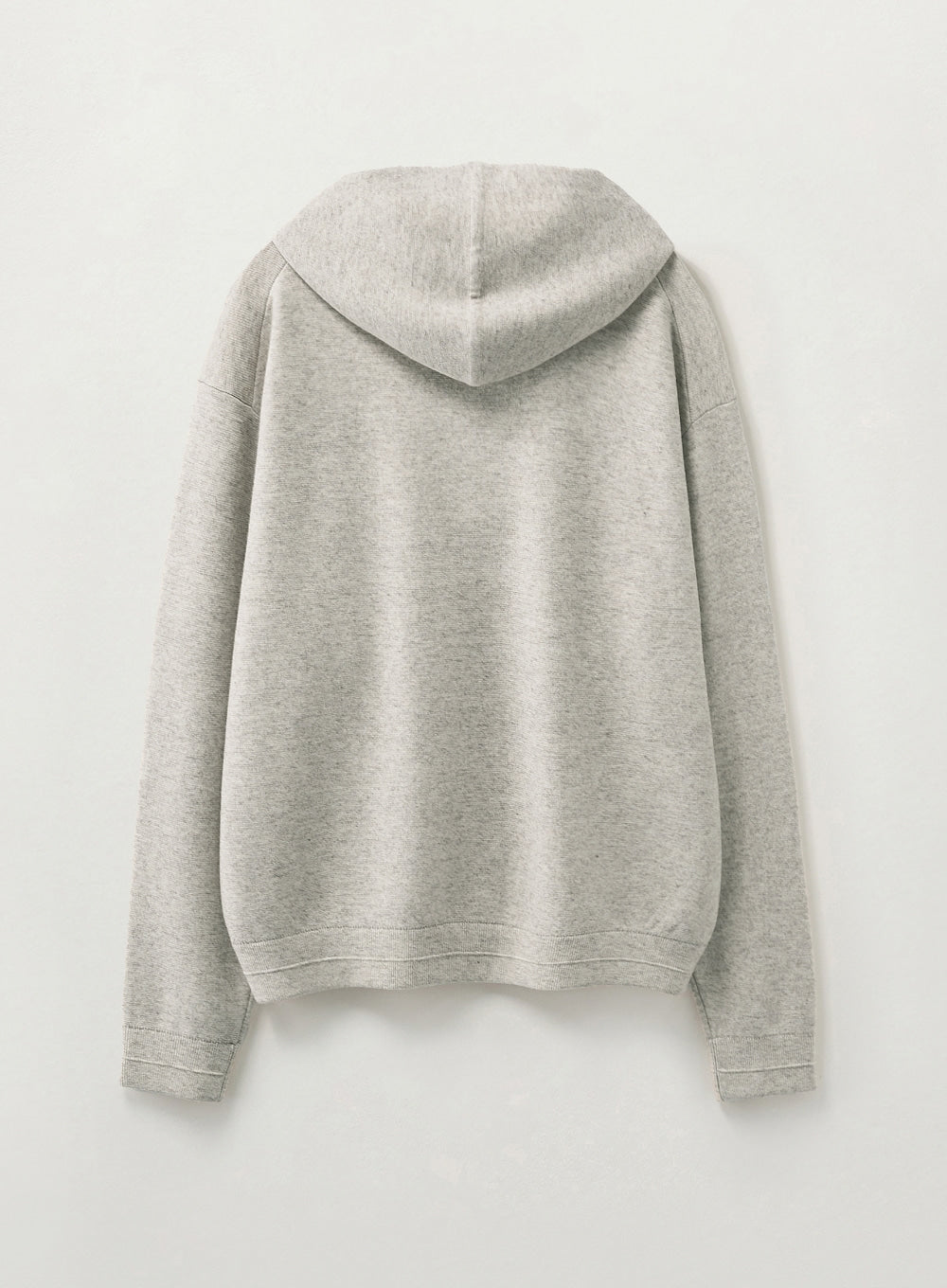 [satur] Classic Semi Loose Fit Knit Hoodie - Oatmeal