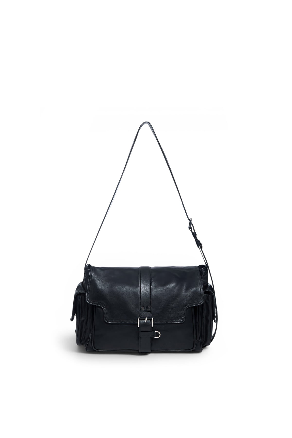 Matinkim Dual Pocket Messenger Bag IN Black
