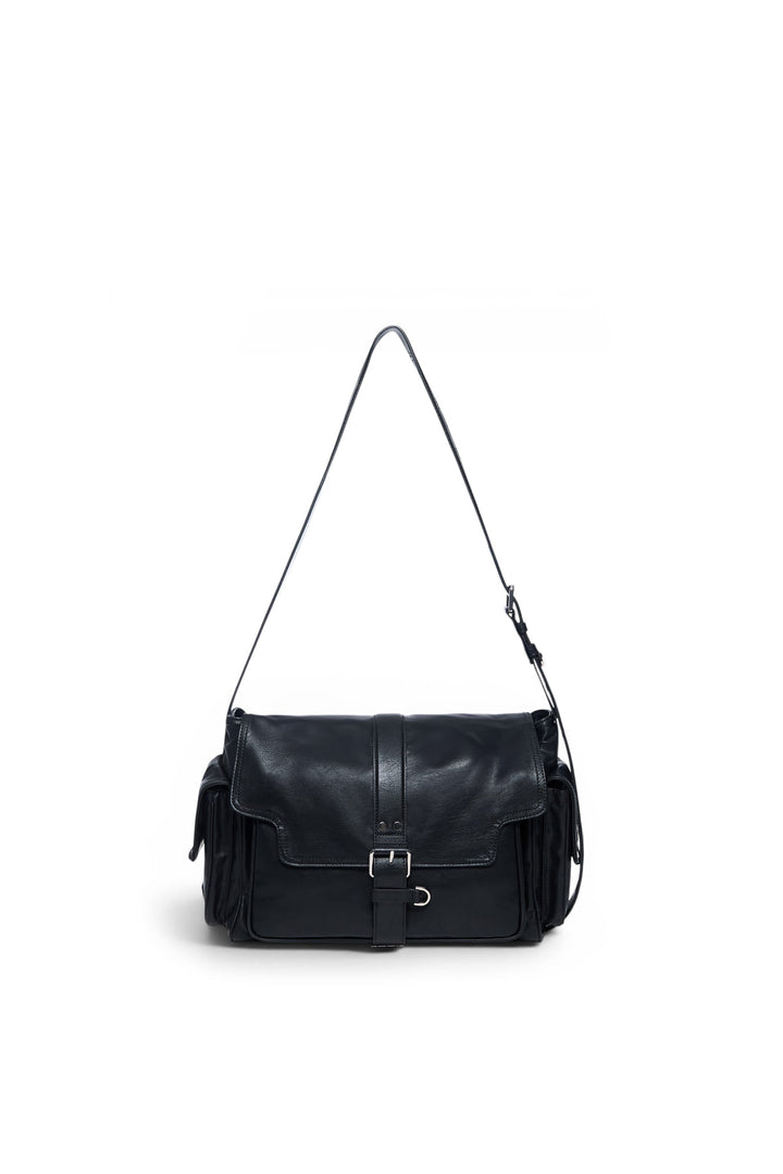 Matinkim Dual Pocket Messenger Bag IN Black