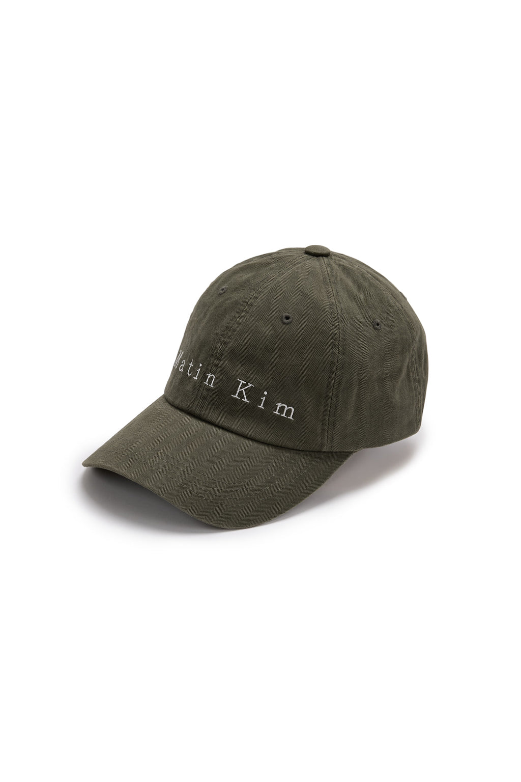 [matinkim] MATIN HERRINGBONE TYPO BALL CAP IN KHAKI
