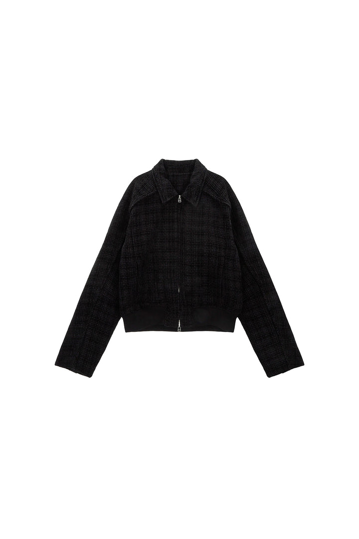 Matinkim Tweed Blouson Jumper For Men IN Black