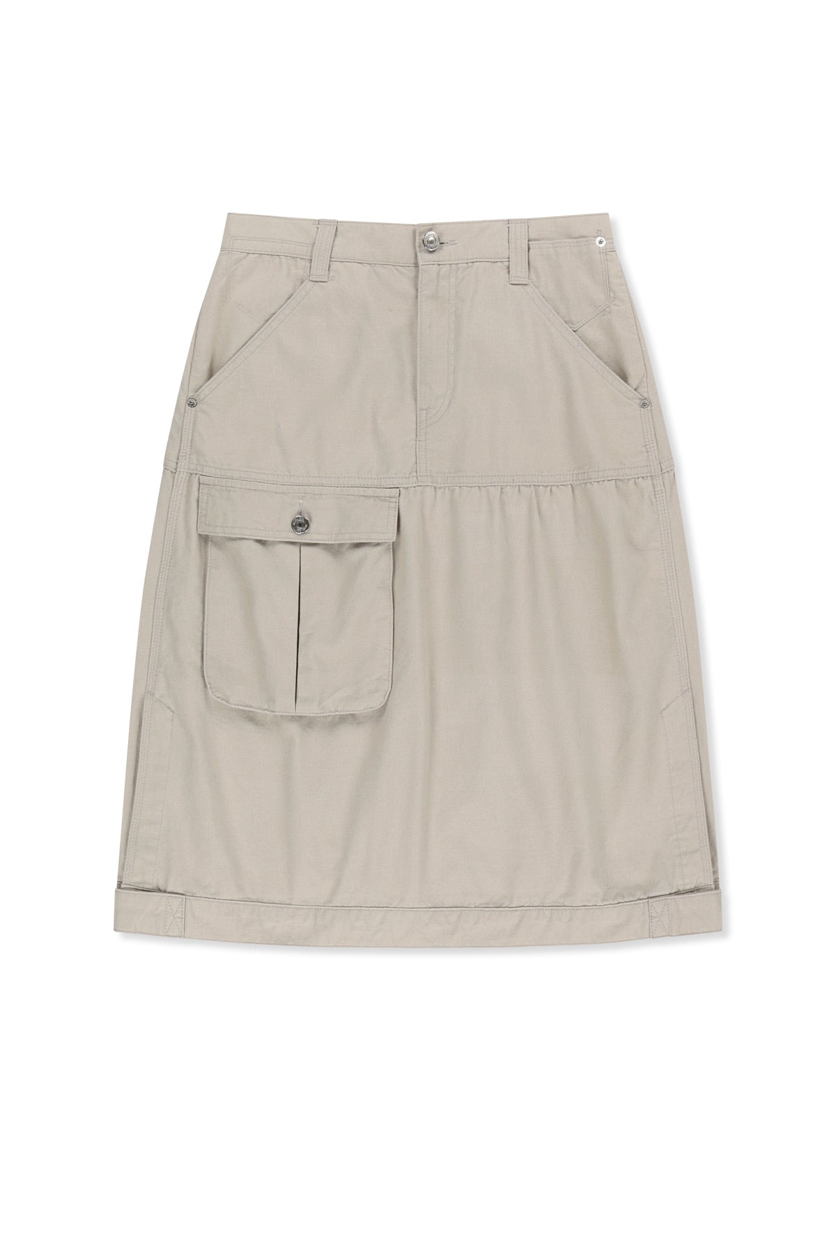 Matinkim Vintage Pocket Midi Skirt IN Light Beige