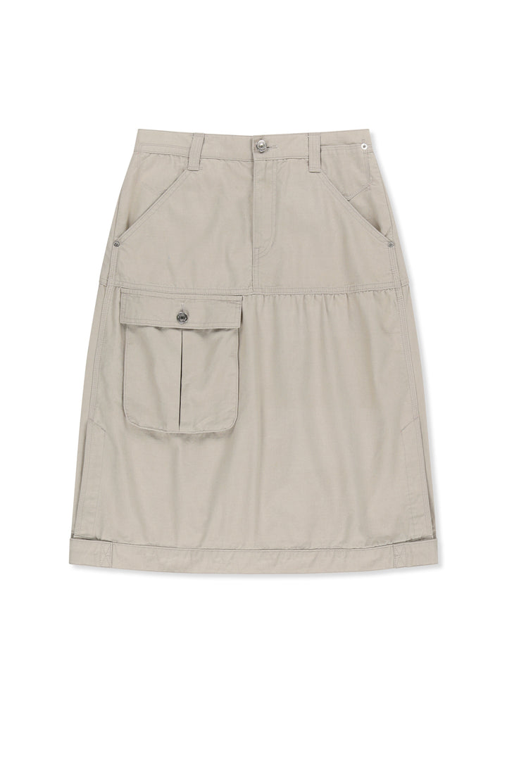 Matinkim Vintage Pocket Midi Skirt IN Light Beige