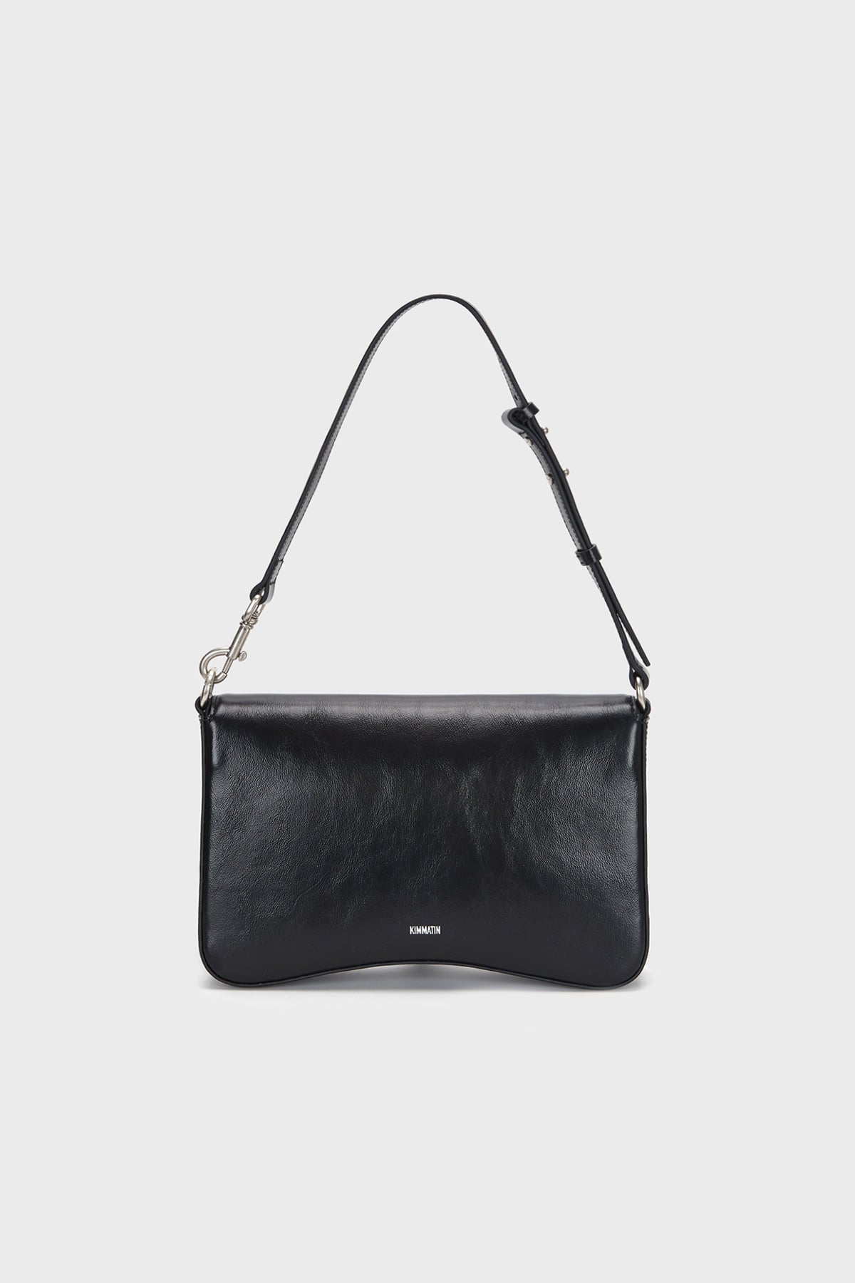 Matinkim Bold Buckle Leather Shoulder Bag IN Black