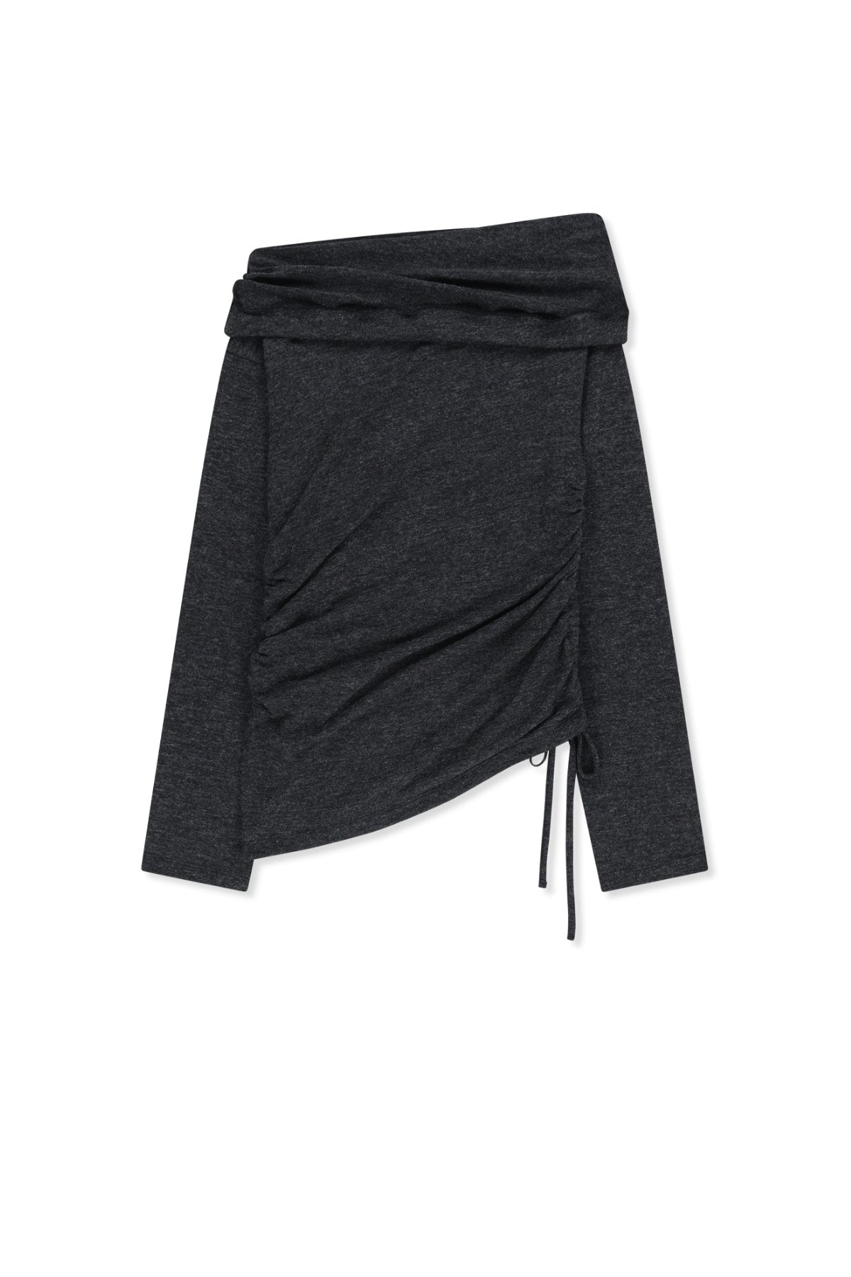 Matinkim Asymmetric Side Shirring Top IN Charcoal