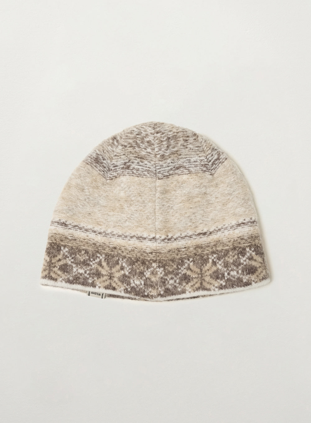 [satur] Nordic Knit Beanie - Melange Ivory