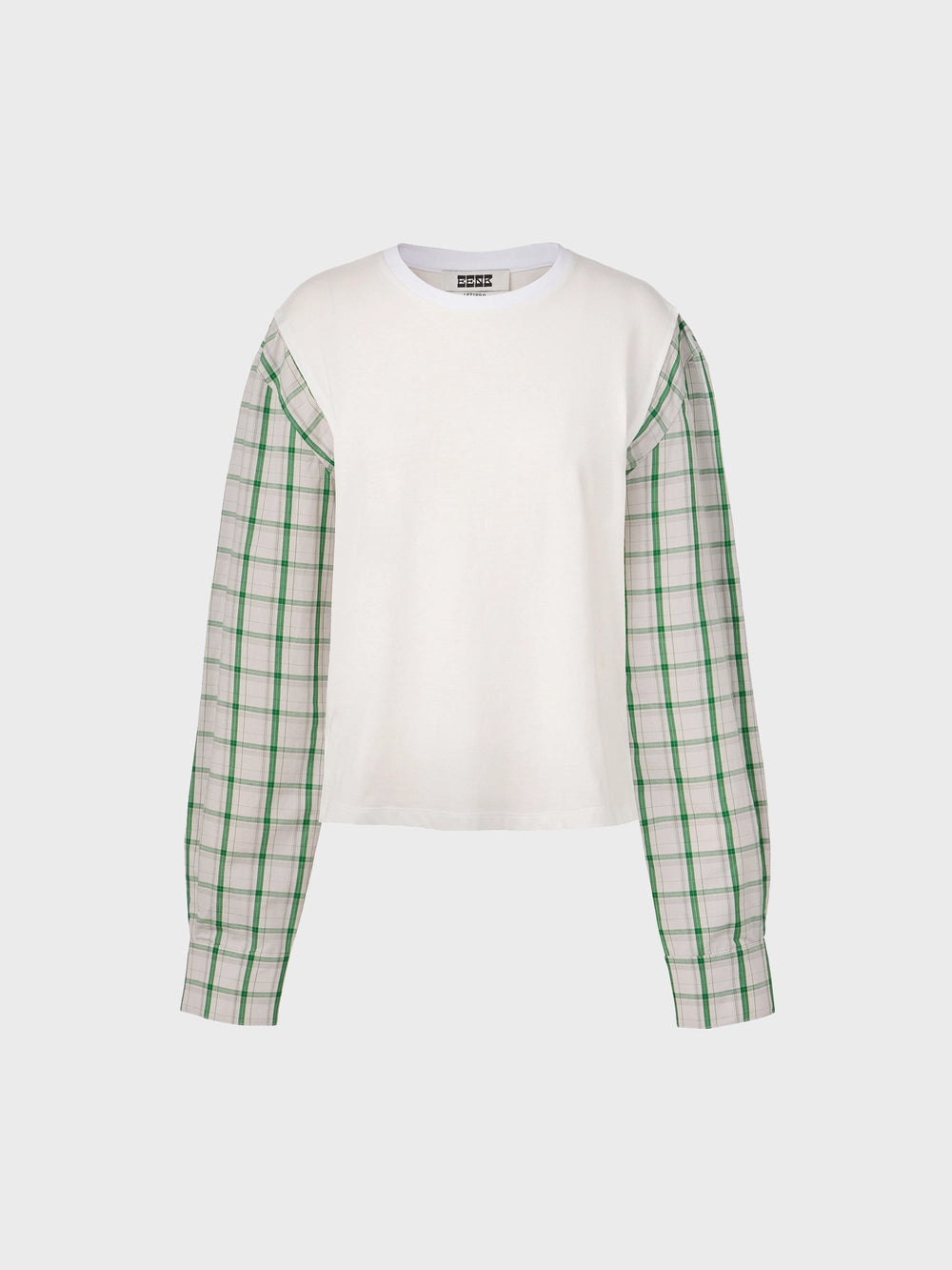 EENK Color Block Long Sleeve Top - White