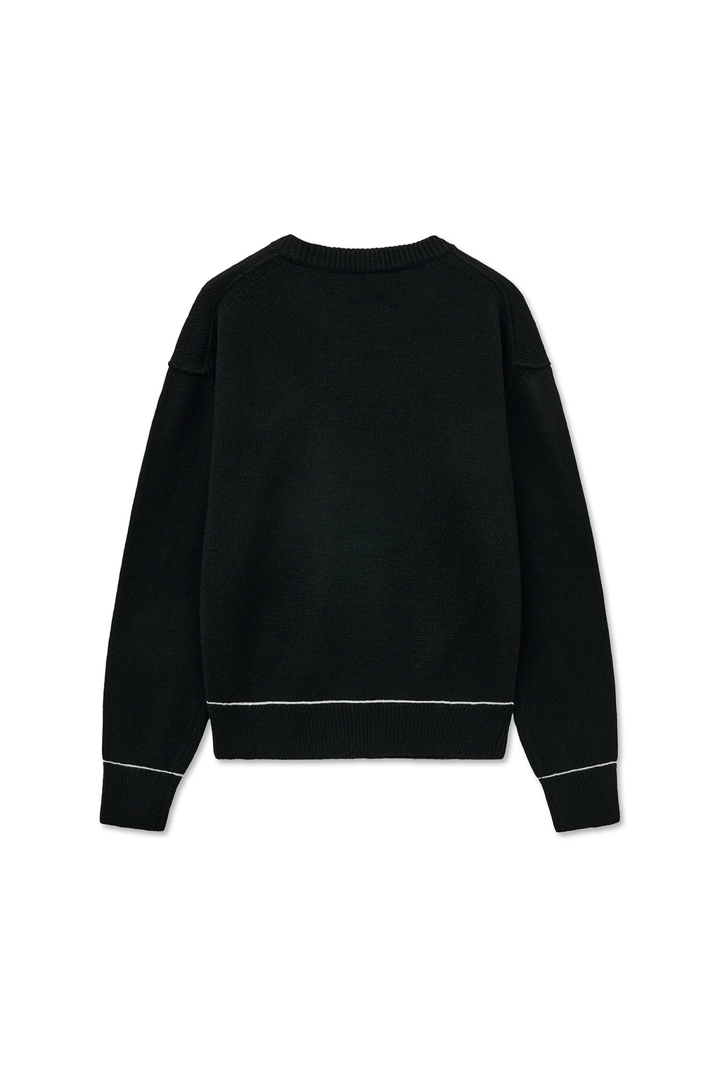 [matinkim] COLOR TRIM LINE LOGO PULLOVER IN BLACK