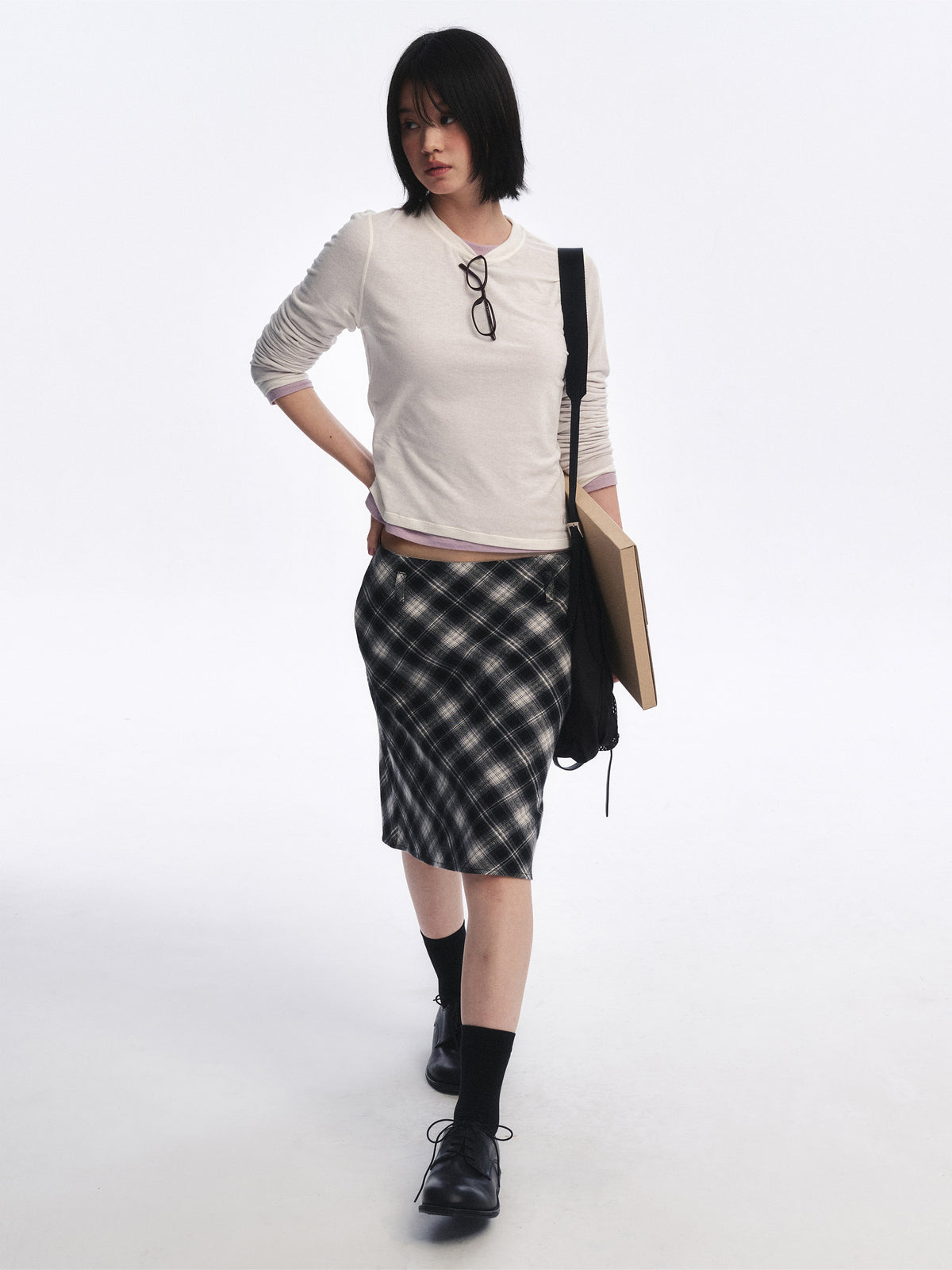 Low Classic Wool-Blend Stitch Long Sleeve Tee Lavender