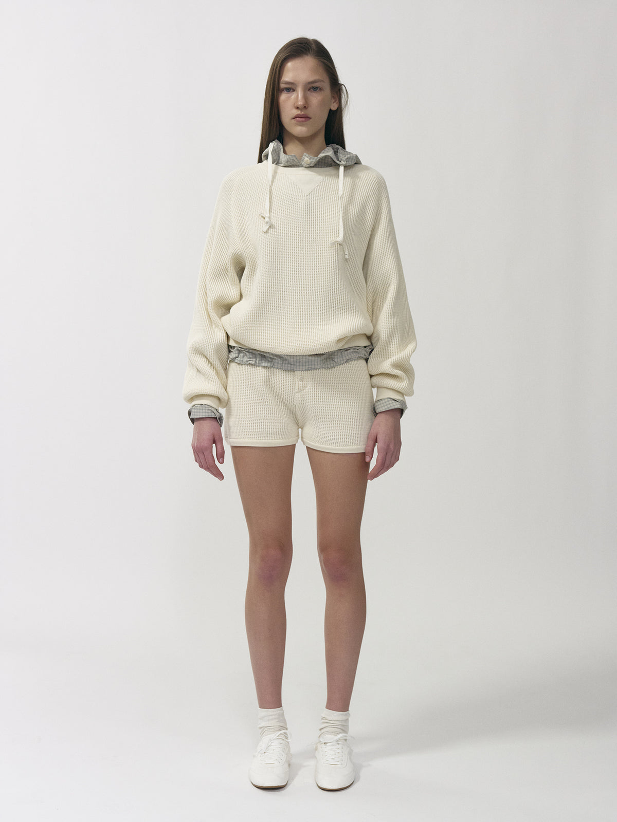 Nothing Written Waffle mini sweat pants (set-up) (Ivory)