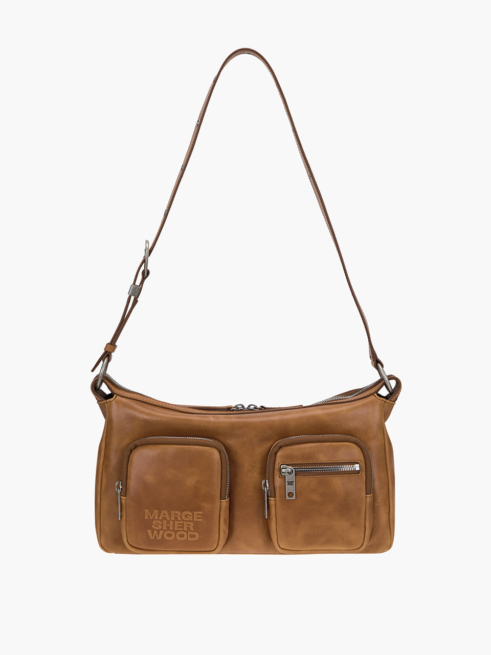 Margesherwood Outpocket Hobo saddle brown pull-up
