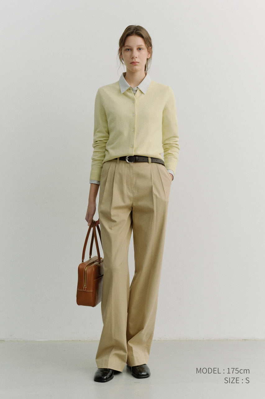 Dunst Double Pleated Chino Slacks Beige