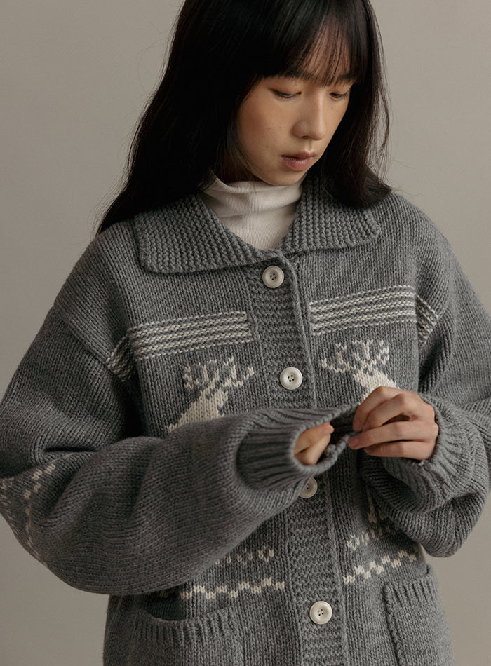 Mango Maniplease Deer Cowichan Cardigan