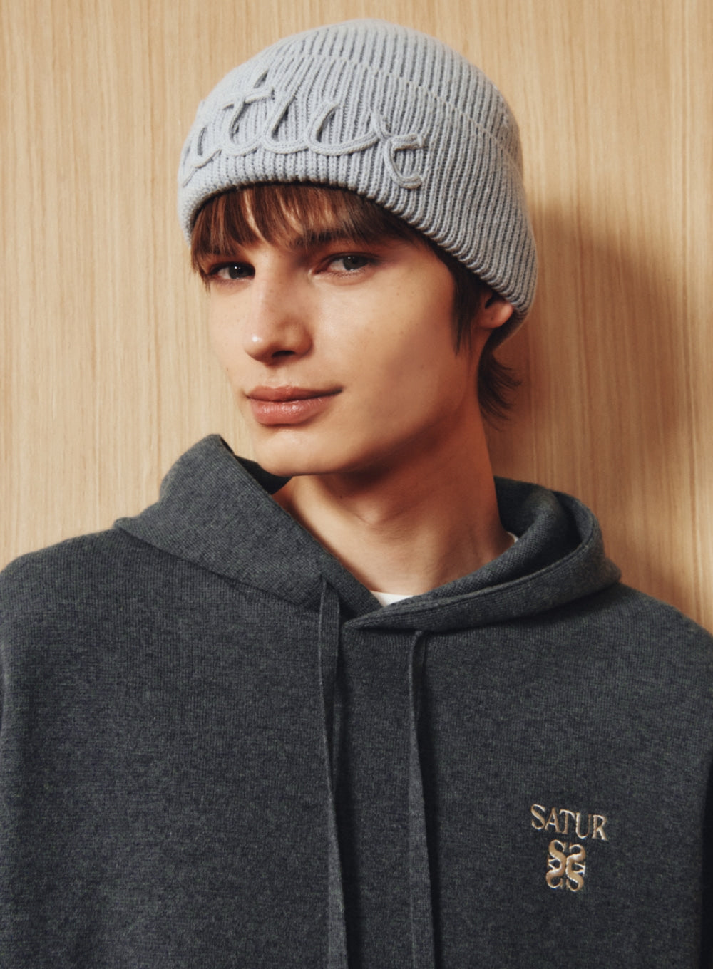[satur] Satur Flowing Logo Beanie - Sky Blue