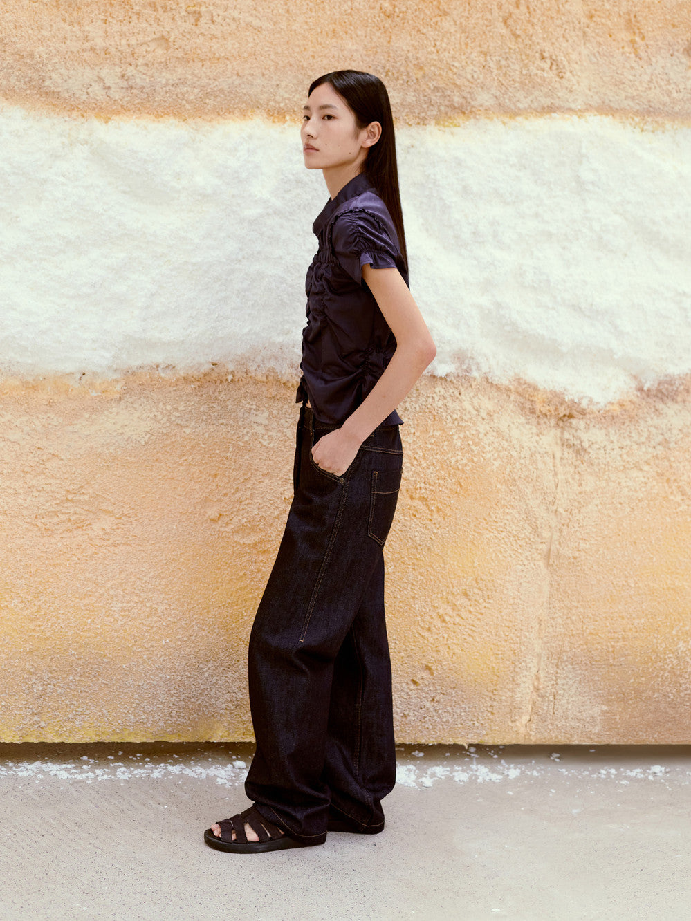 low_classic Wrinkle Half Sleeve Shirt
Navy - View 3