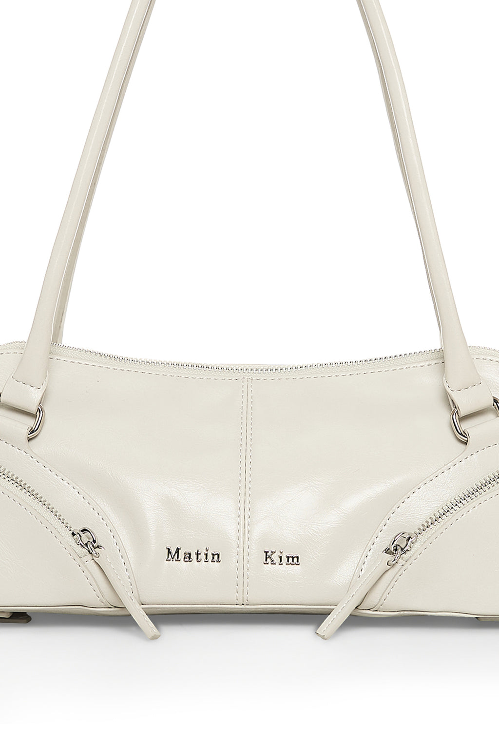 Matinkim Curve Zip Baguette Bag IN Light Grey