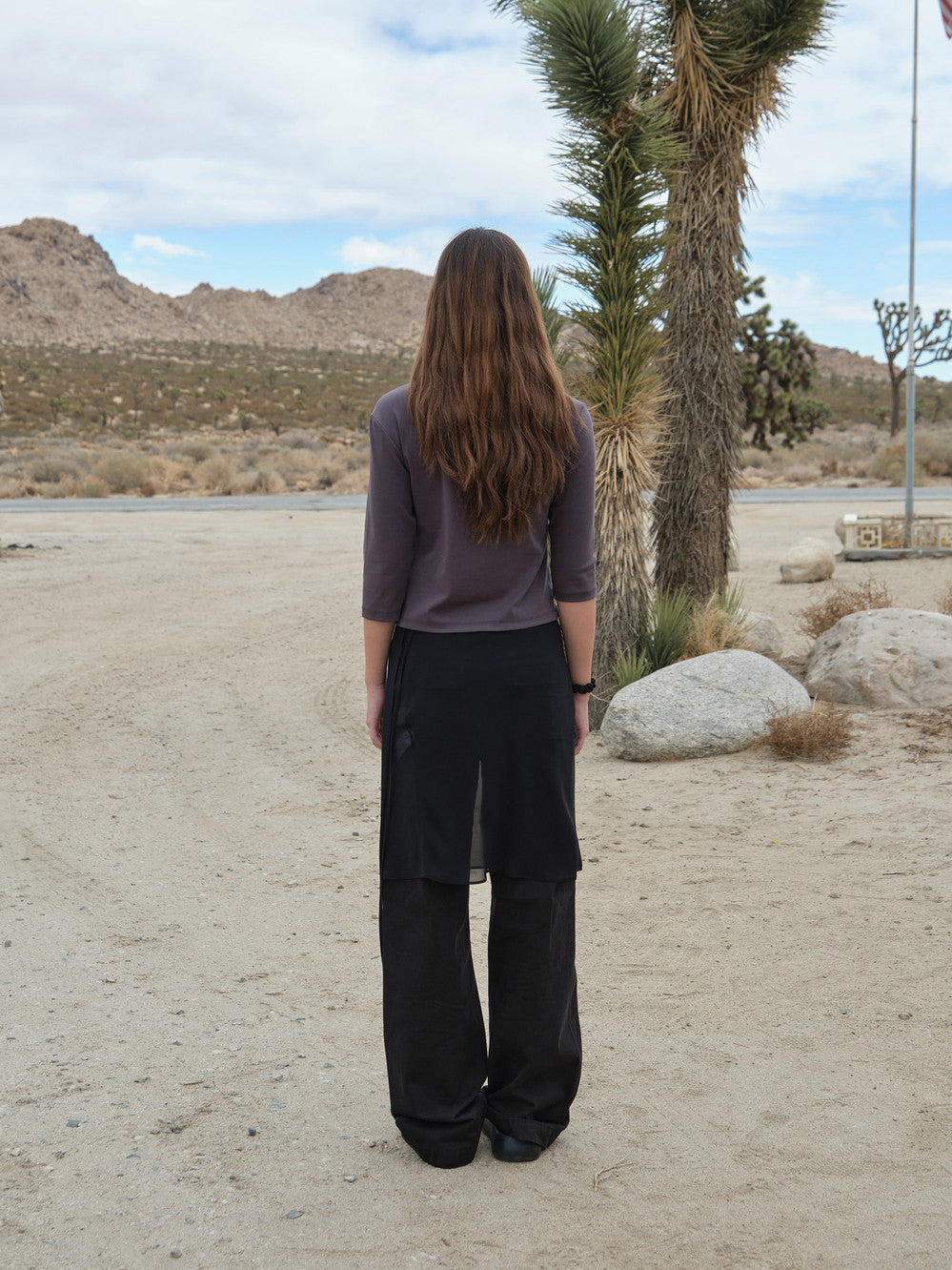 Low Classic Washed Cotton Straight-Fit Pants Black