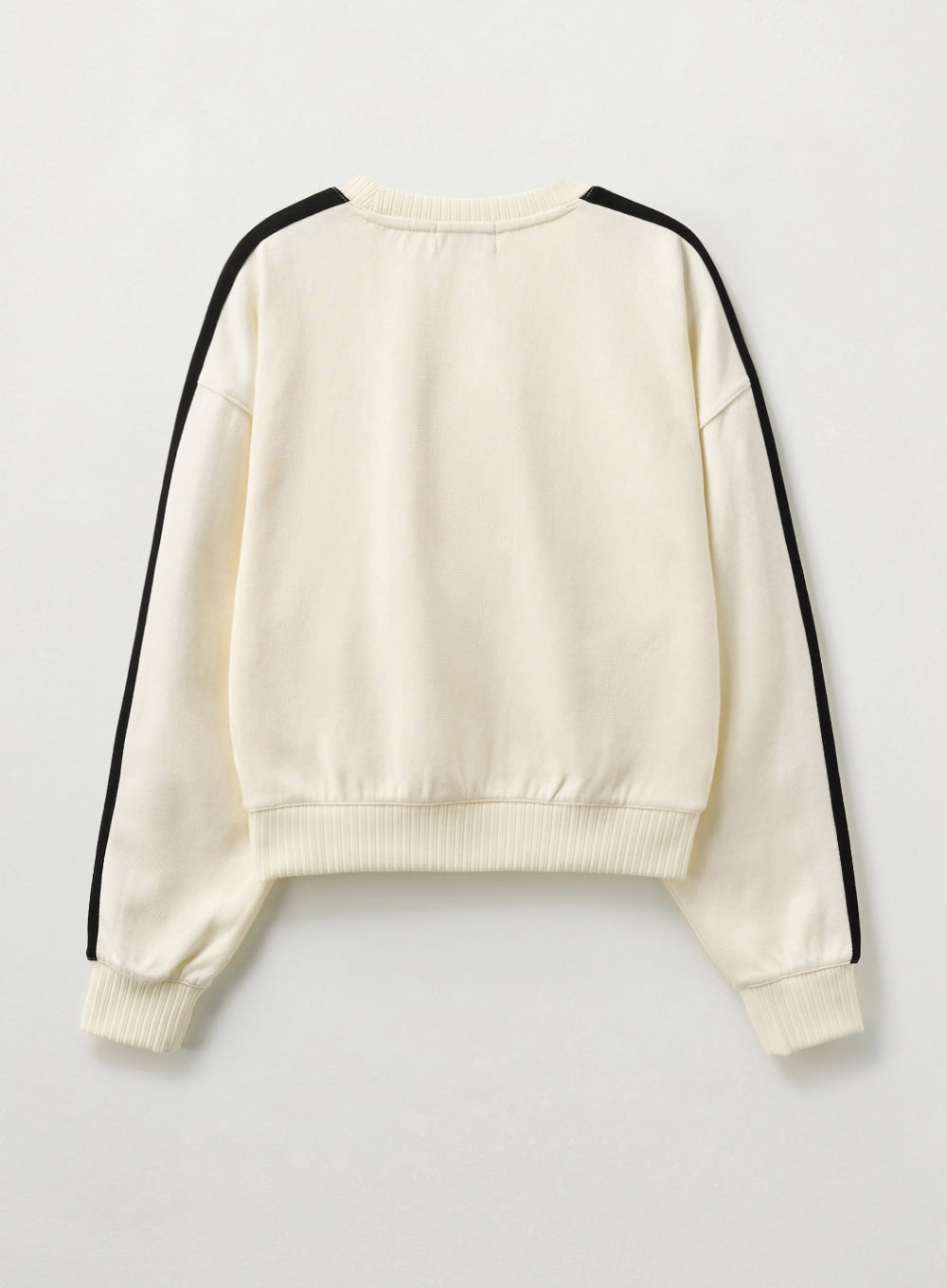 [satur] (W) Lawton Crop Sweatshirt - Cream Black