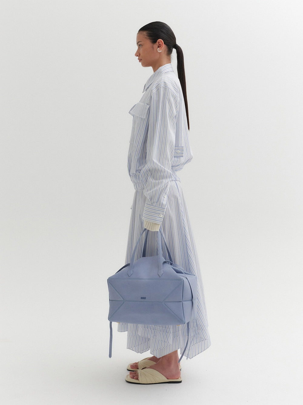 EENK Drape Long Skirt - Sky Blue