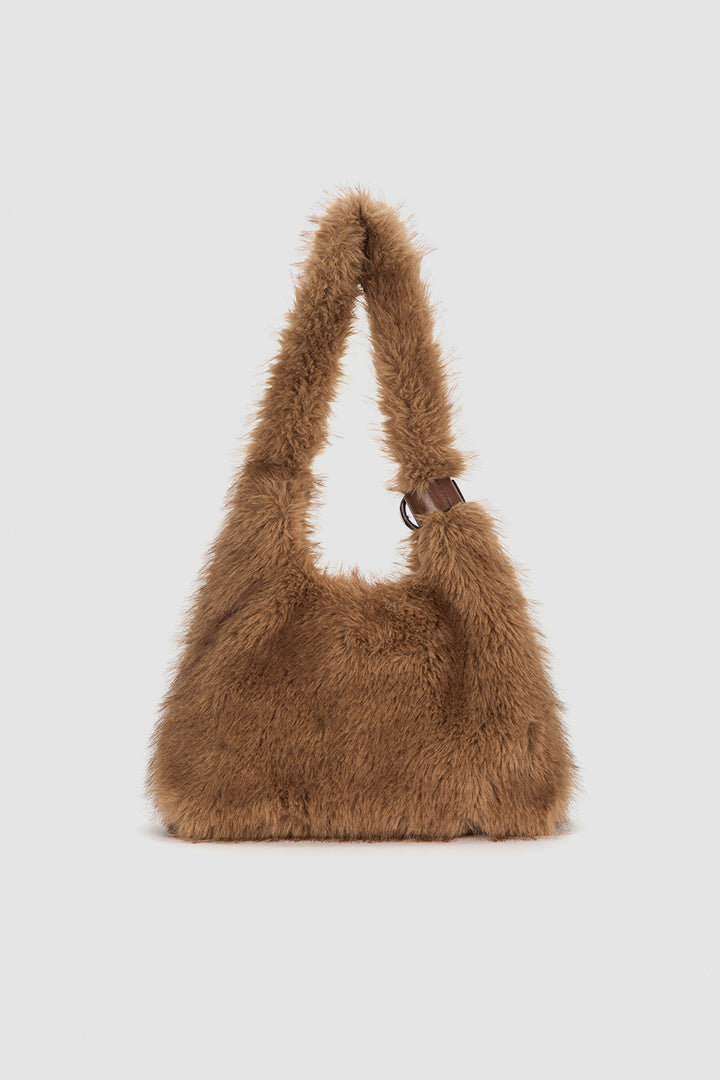 Matinkim Fur Triangle Shoulder Bag IN Brown