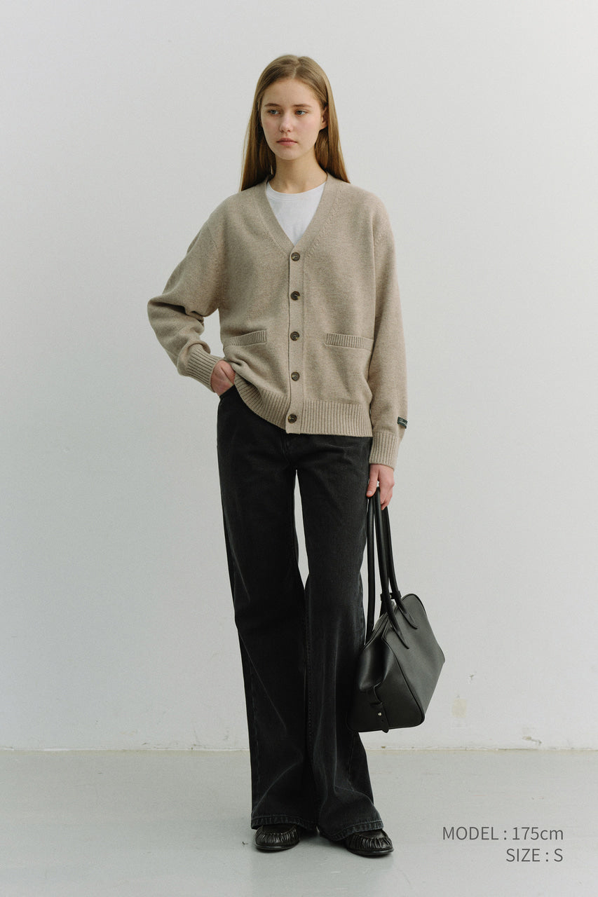 Dunst Unisex Boyfriend Knit Cardigan Oatmeal Beige