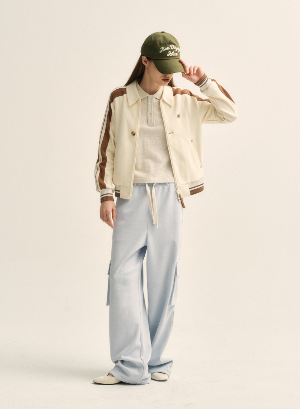[satur] (W) Lawton Cargo Track Pants - Sky Blue