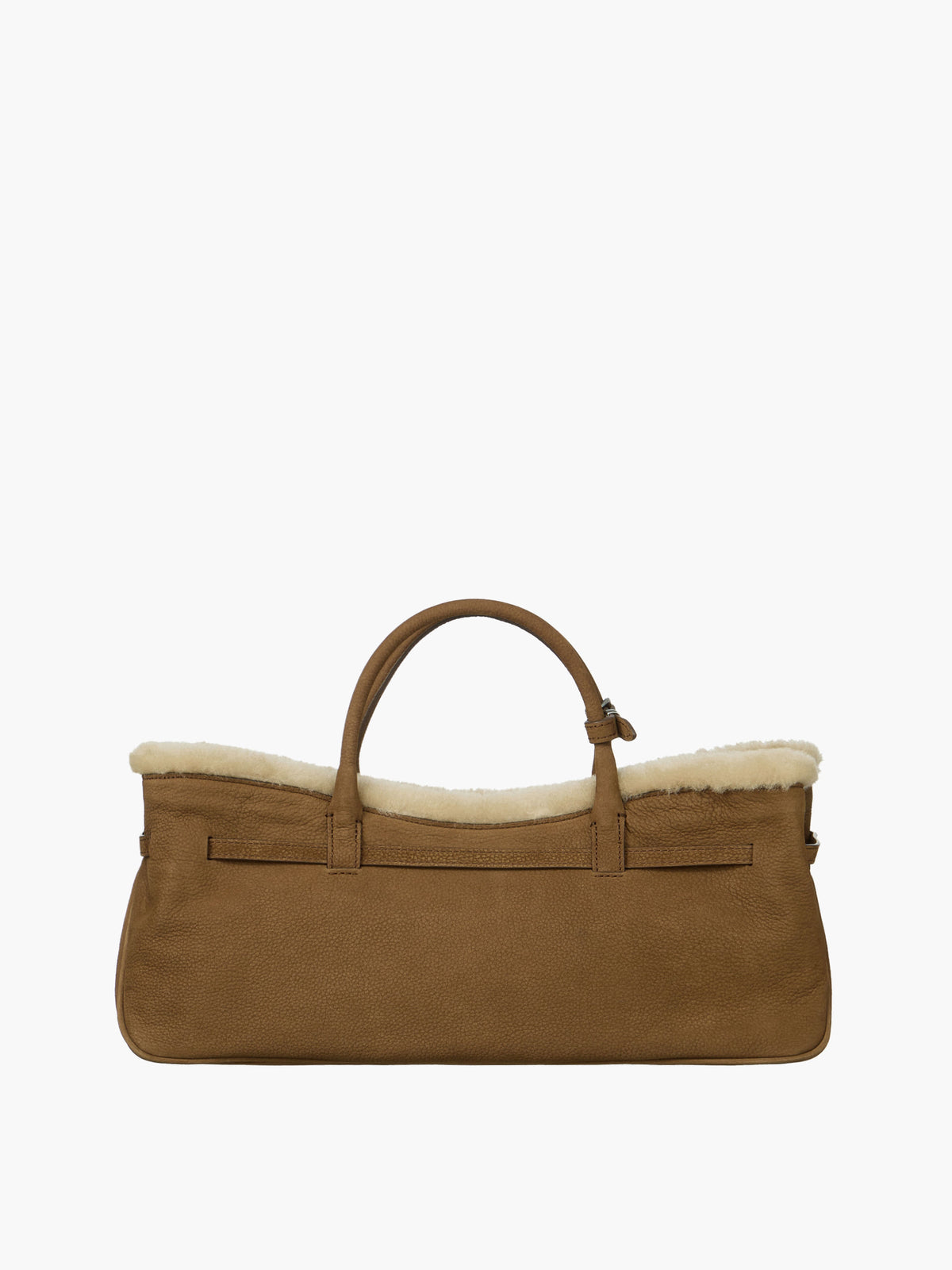 MARGESHERWOOD Grandma Used Bag beige shearling+chestnut nubuck
