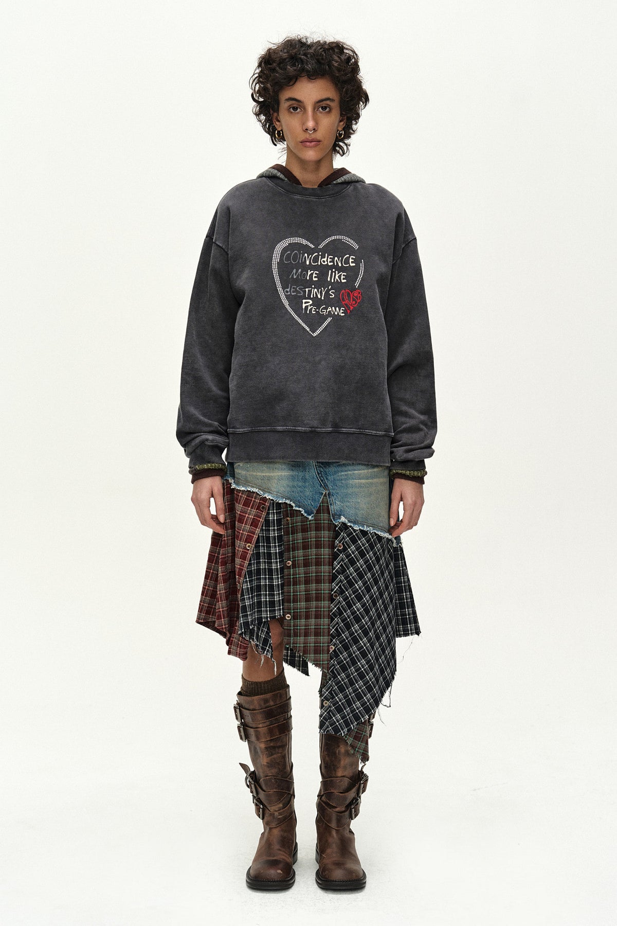 Andersson Bell Denim Combination Shirt Patchwork Skirt