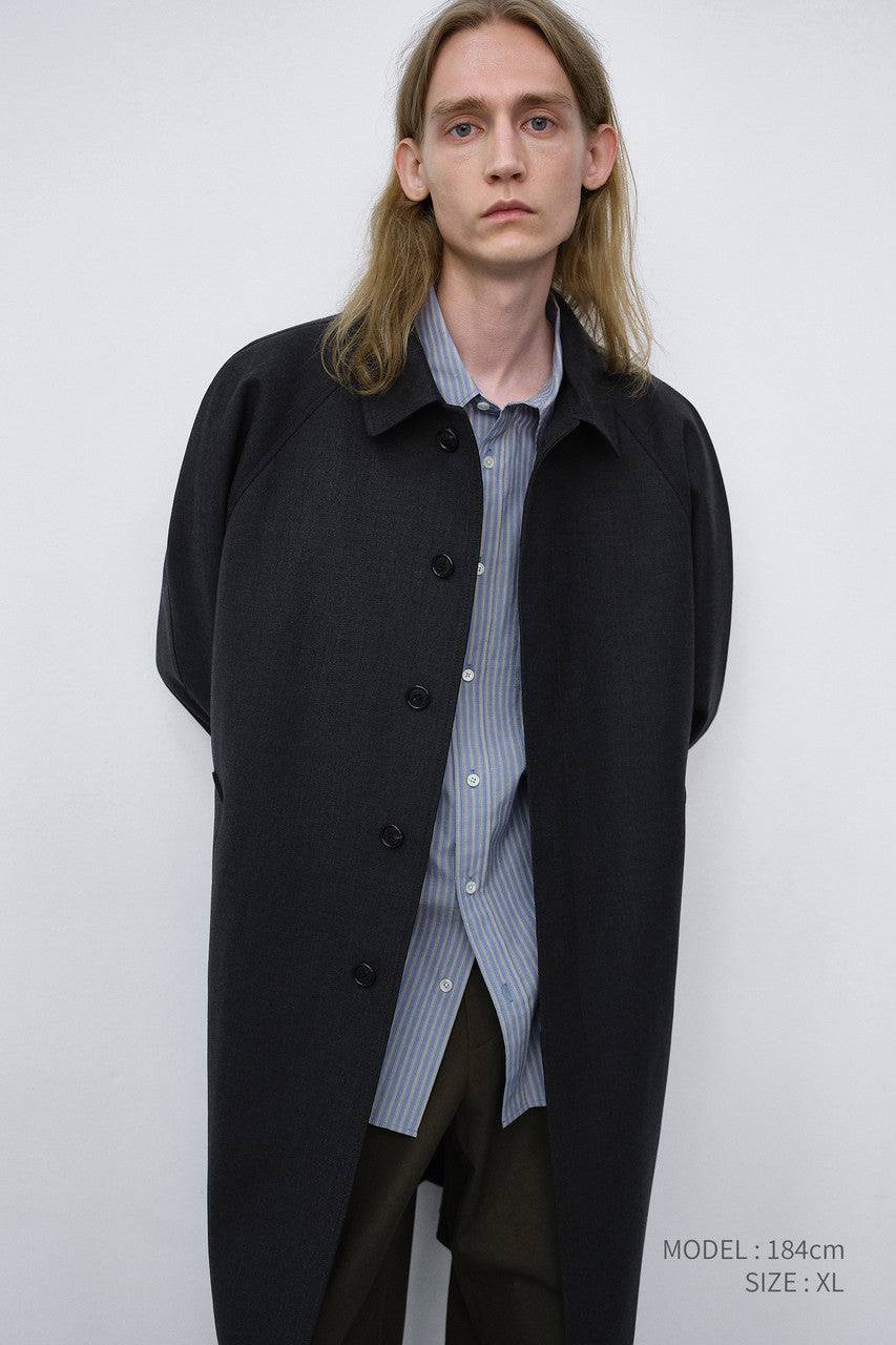 Dunst Unisex H-Line Wool Mac Coat Charcoal Grey