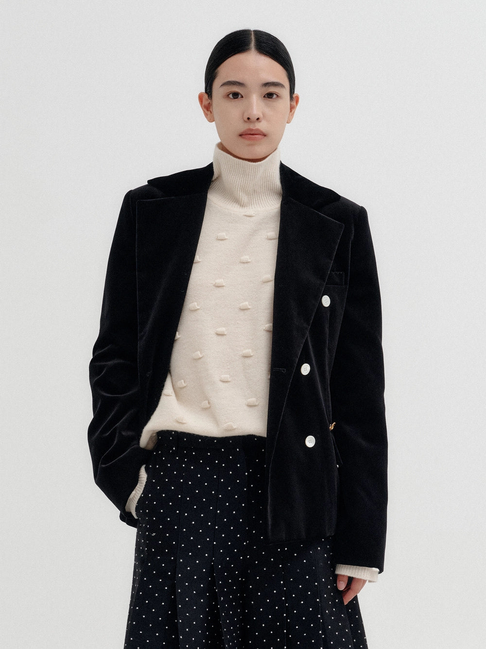 EENK Rose Gold Double-Breasted Jacket - Black