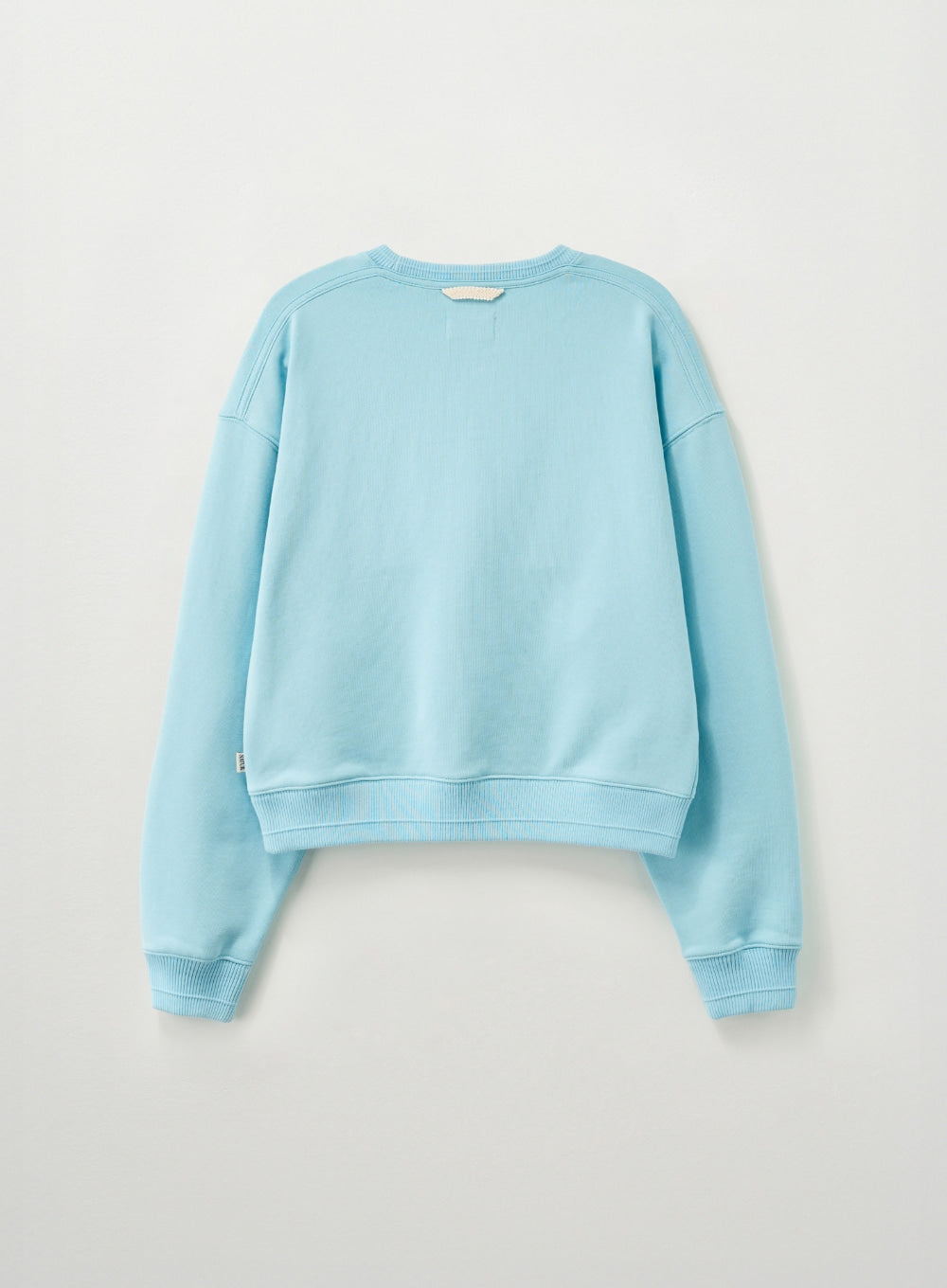 [satur] (W) Loren Small Logo Basic Crop Sweatshirt - Sky Blue