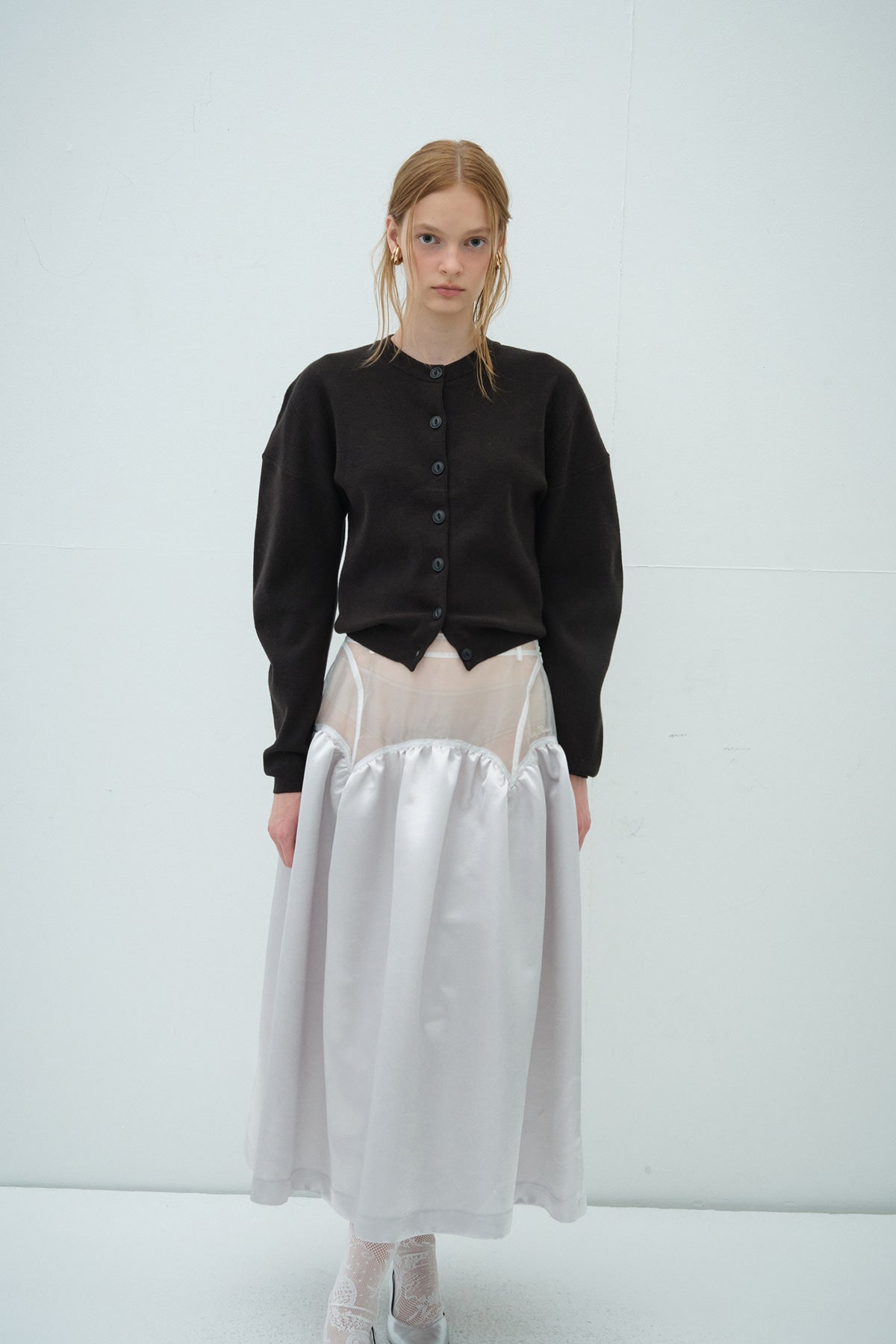 Overdueflair Overdue Curved Cardigan Black