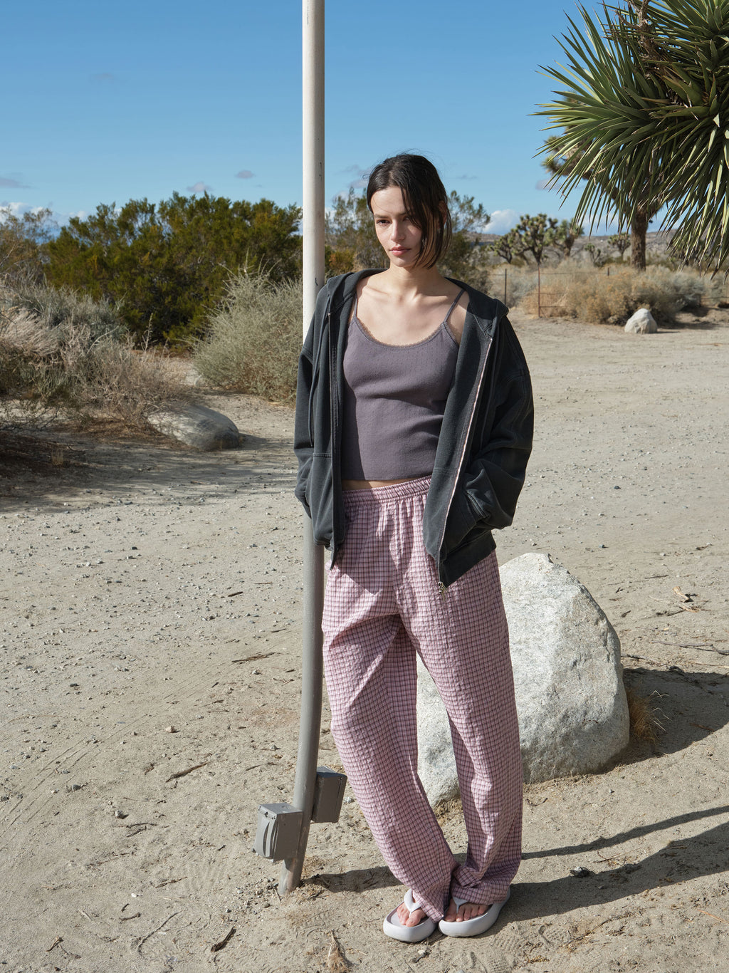 Low Classic Lc Checked Band Pants - Pink