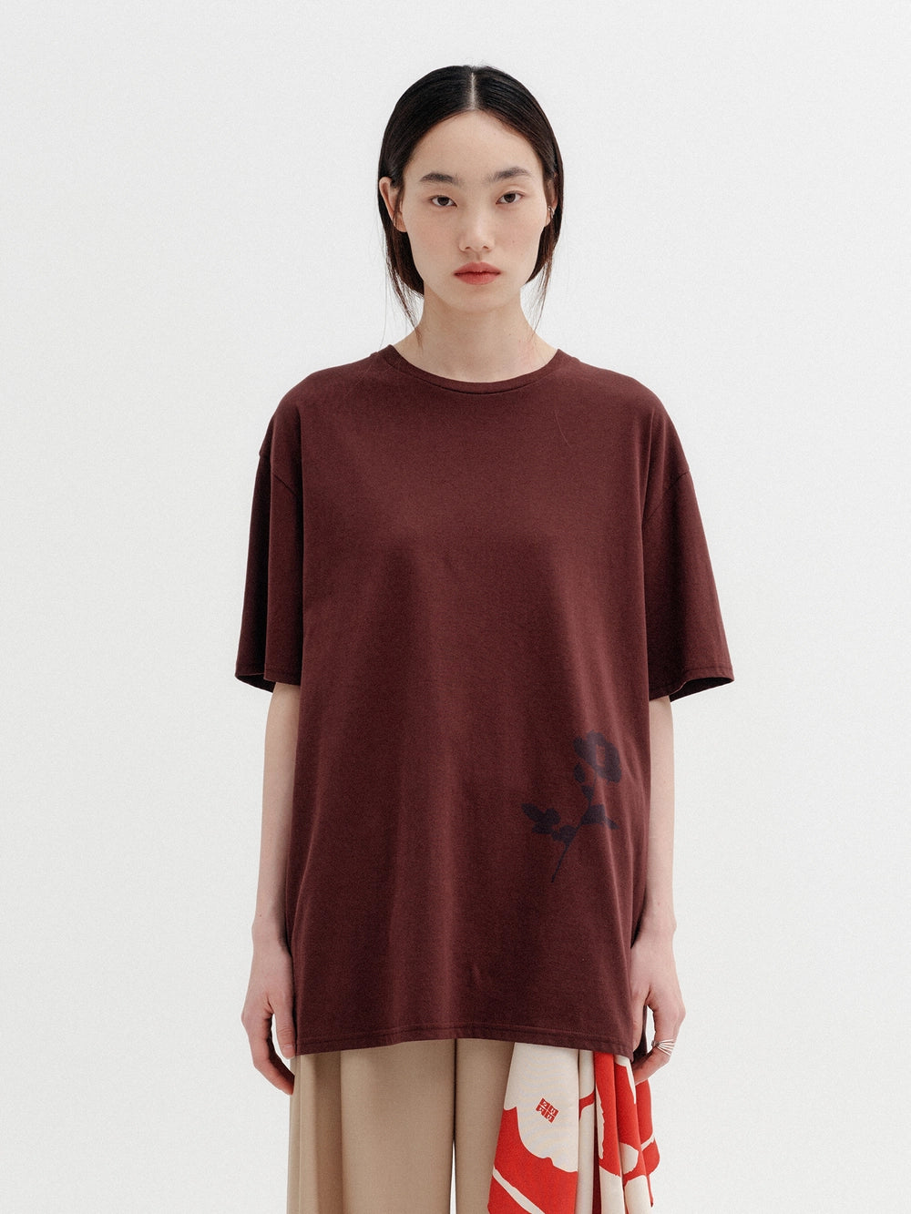 EENK Rose Graphic T-shirt - Brown