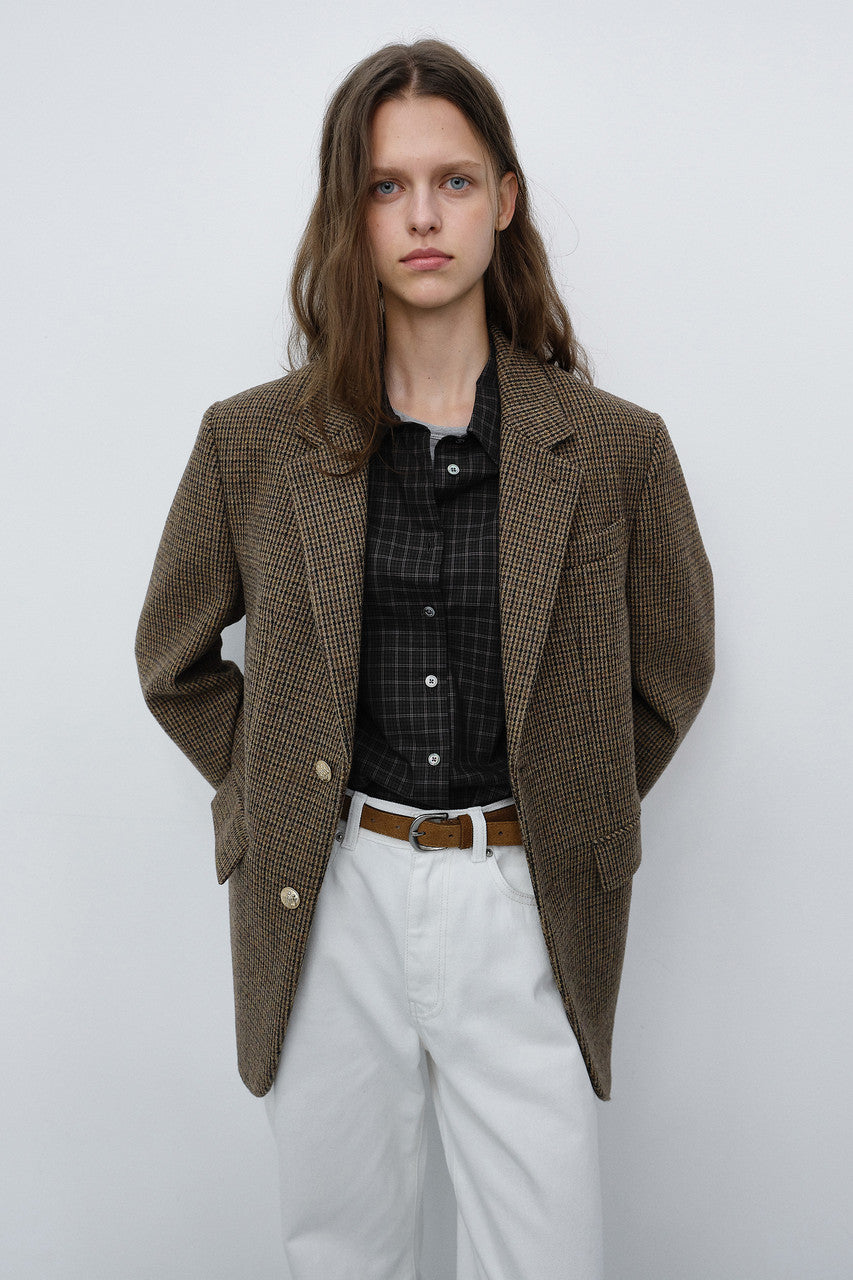 Dunst D-Buckle Suede Belt Camel