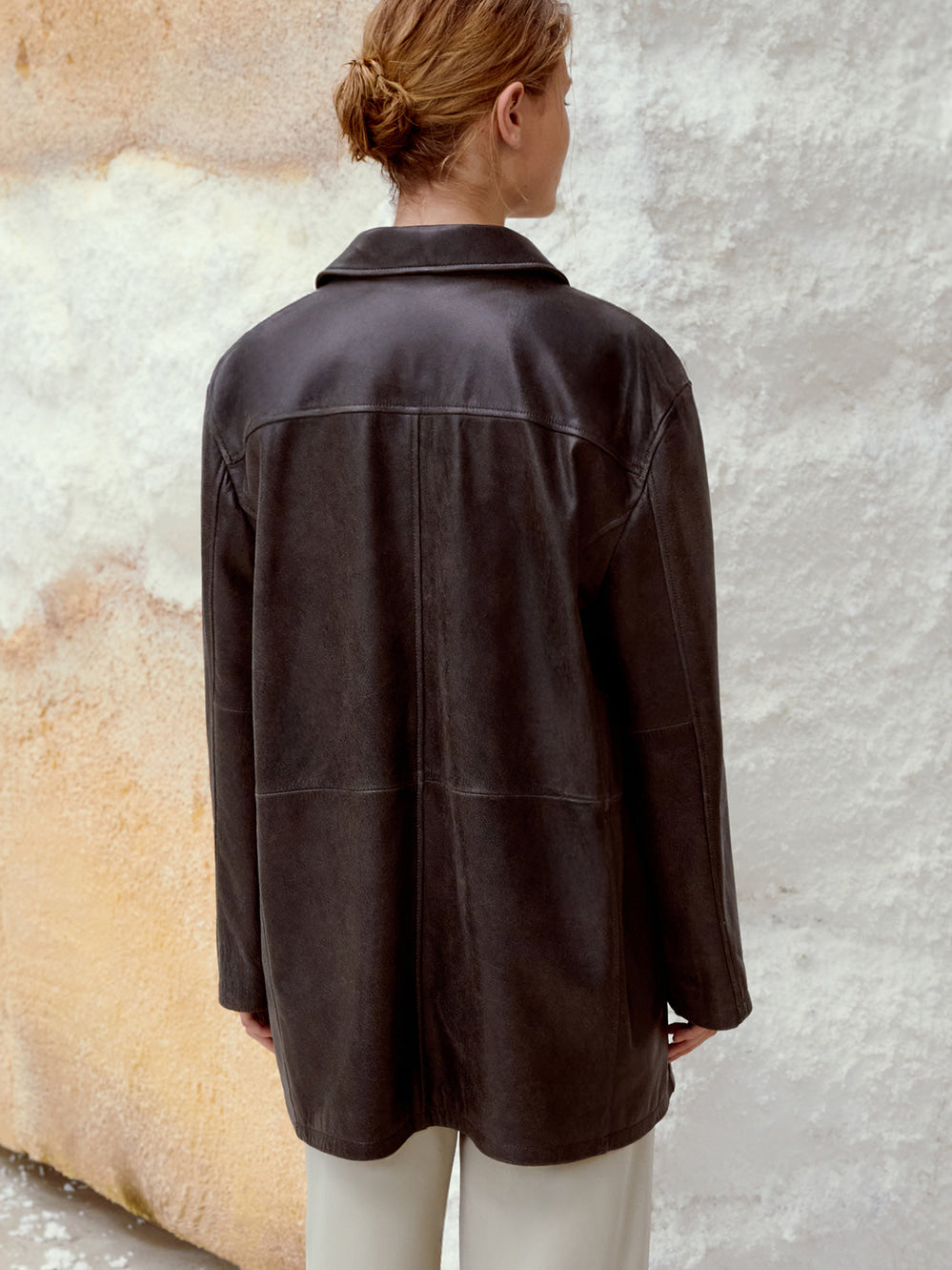[low_classic] Real Leather Half Coat
Black