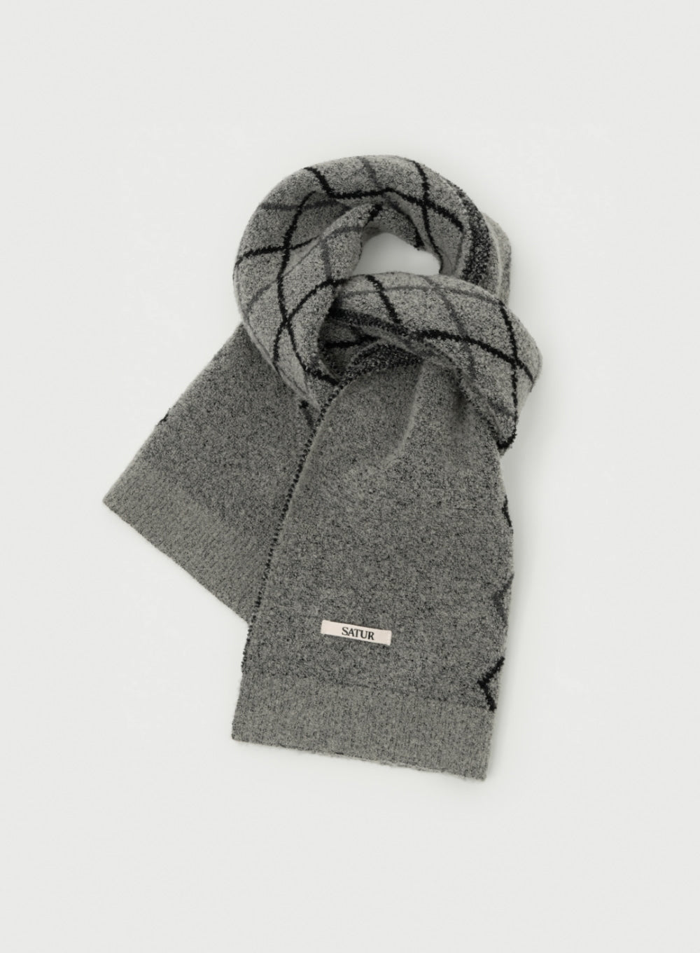 [satur] Argyle Muffler - Charcoal