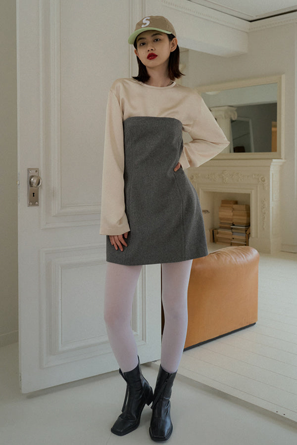Overdueflair Volume Tube Dress Gray