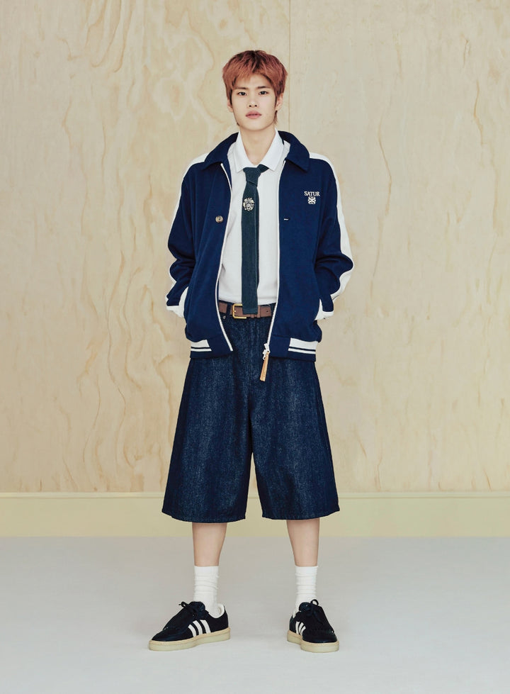 Satur Pleats Bermuda Indigo Denim Shorts - Indigo