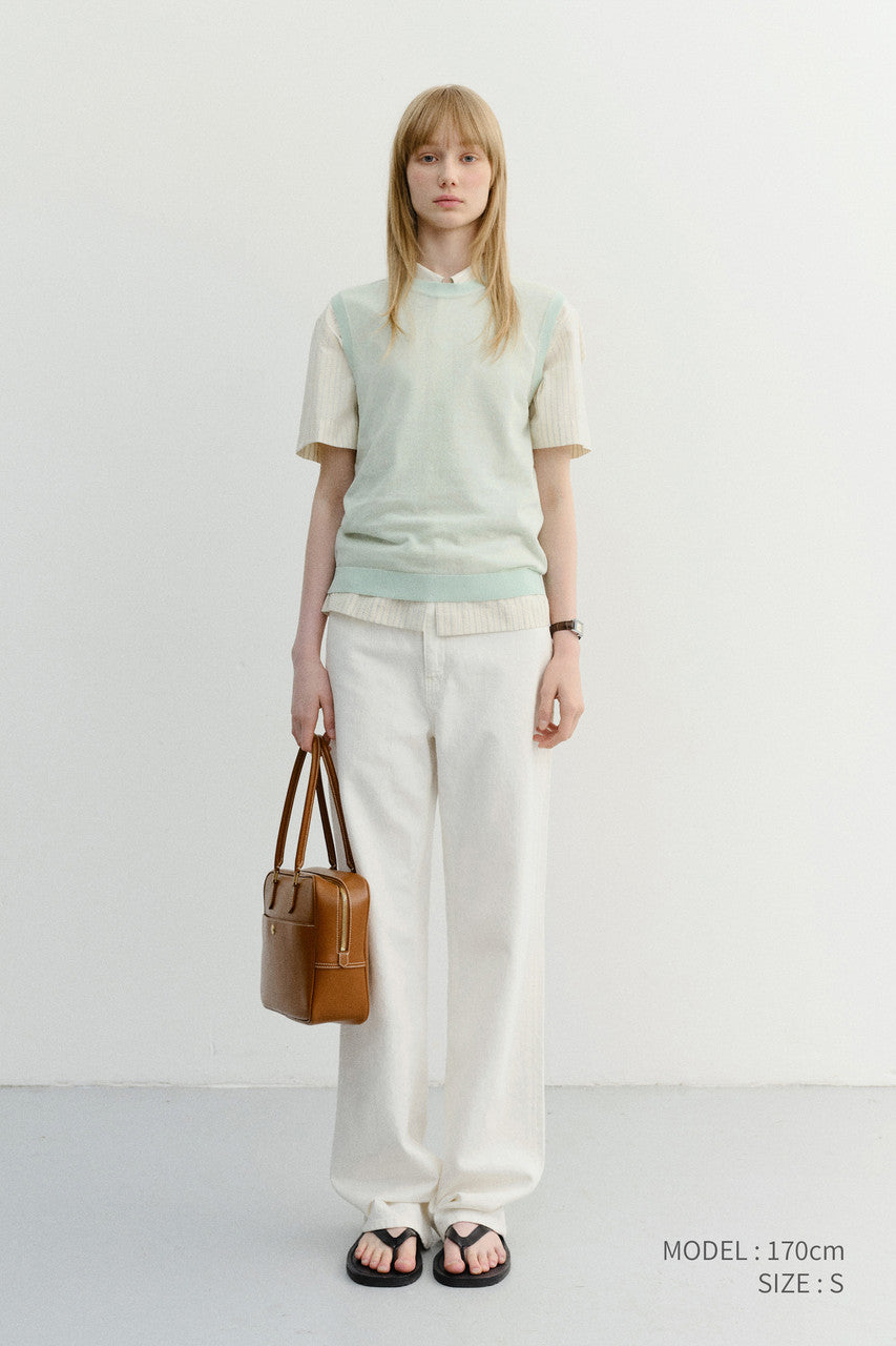 Dunst Unisex Sheer Layering Knit Vest Mint