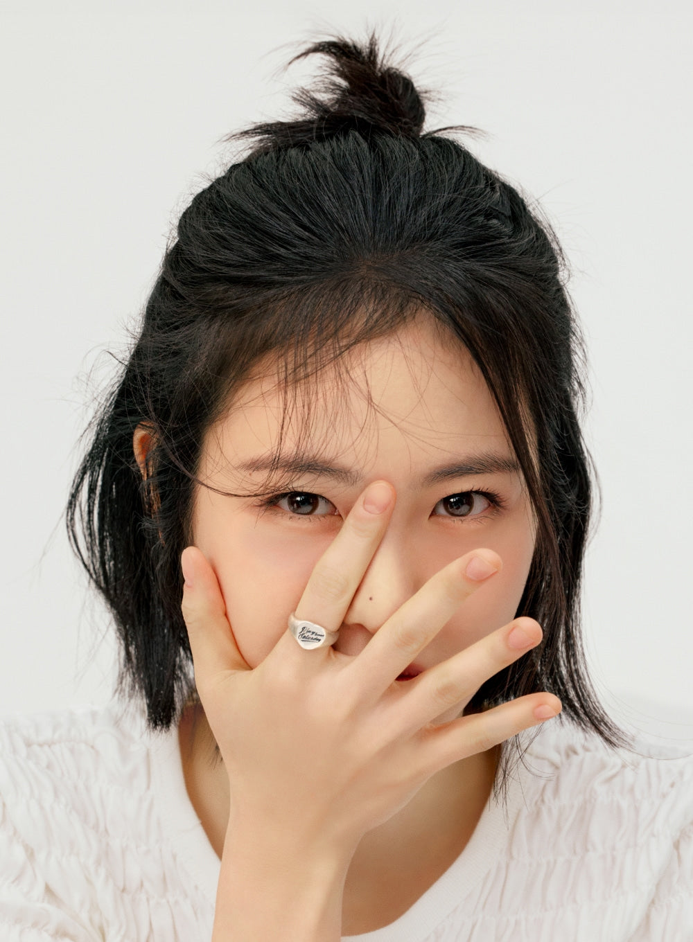 [SATUR] Graphic Heart Signet Ring - Silver