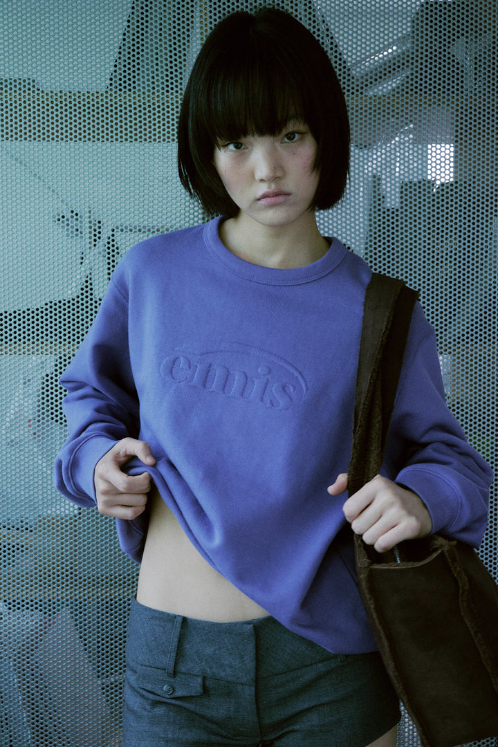 Emis Embossed Logo Sweatshirt-Purple