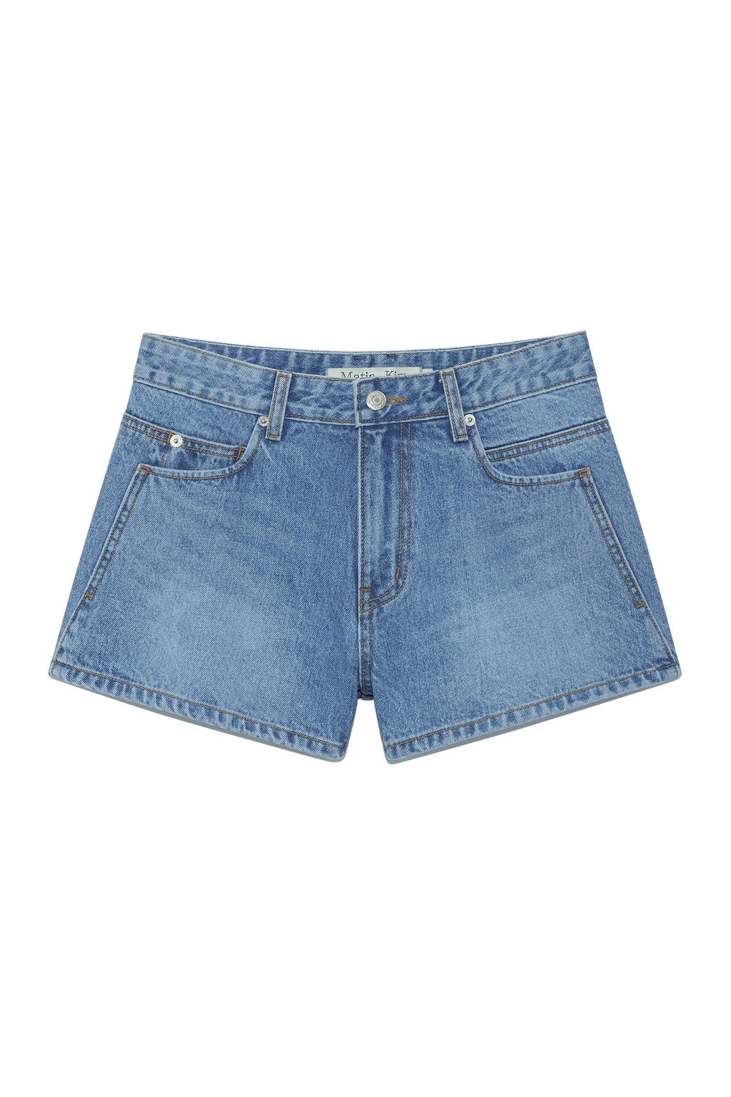 Matinkim Stitch Point Denim Shorts IN Blue