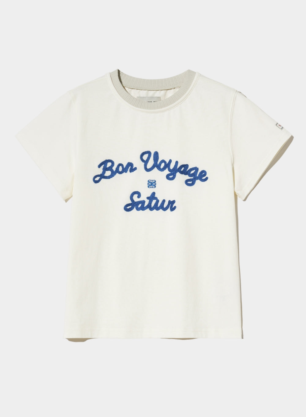 [satur] (W) Satur Logo Voyage T-Shirt - Ivory Blue