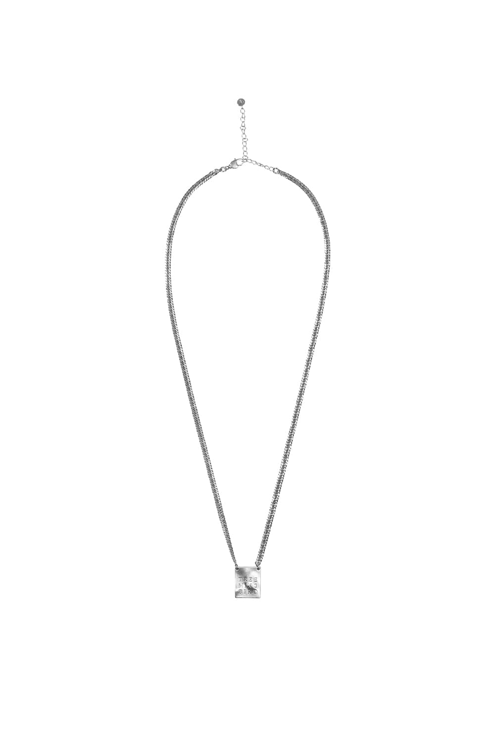 Treemingbird Square Logo Sleek Chain Necklace Silver