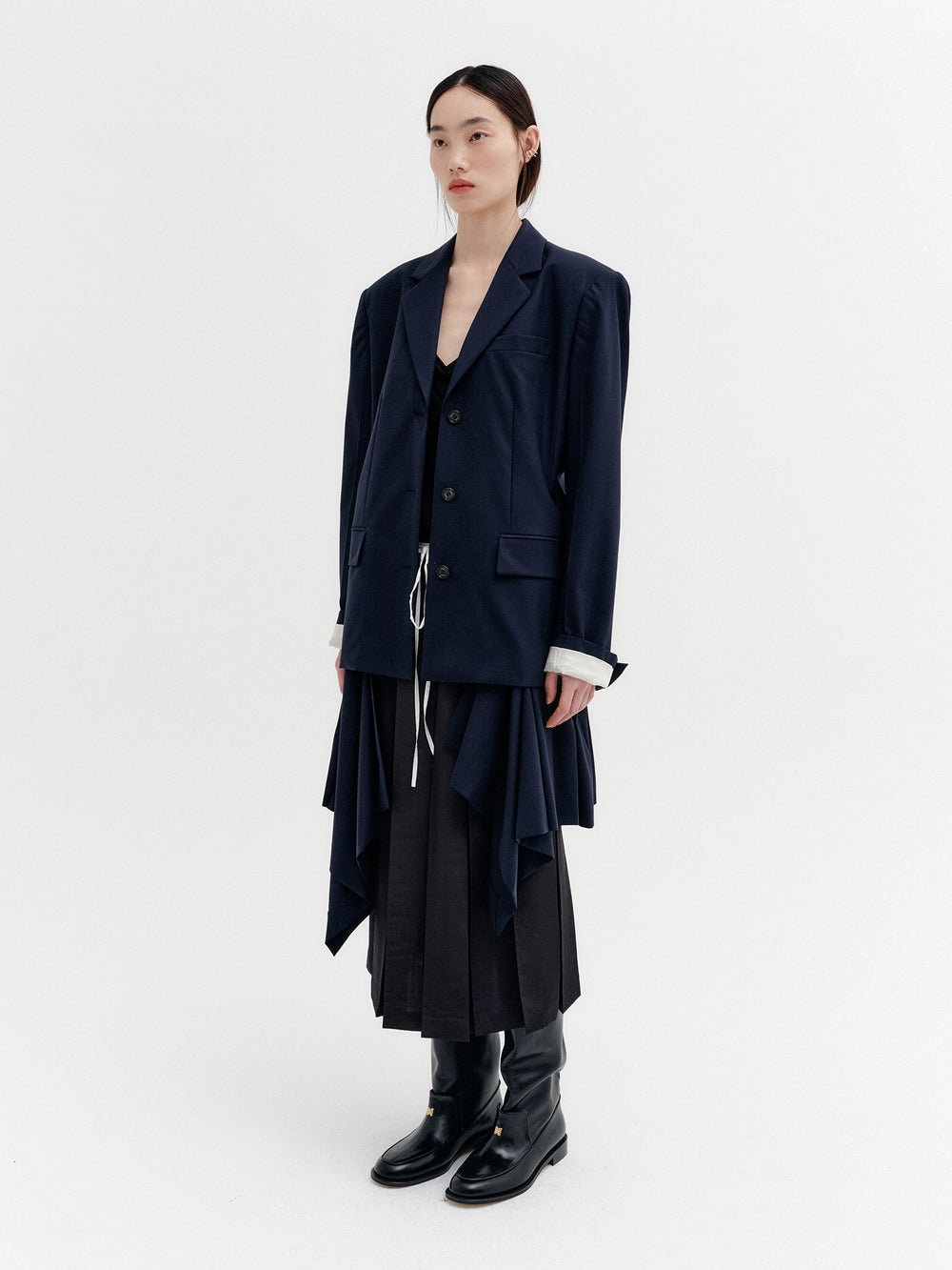EENK Transformable Single-Breasted Jacket - Navy