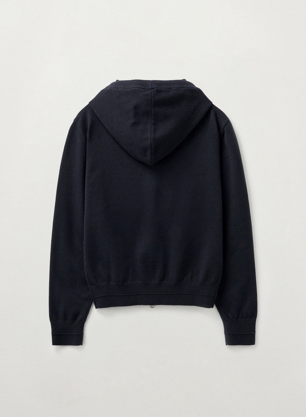 [satur] (W) Classic Knit Hood Zip-up - Navy