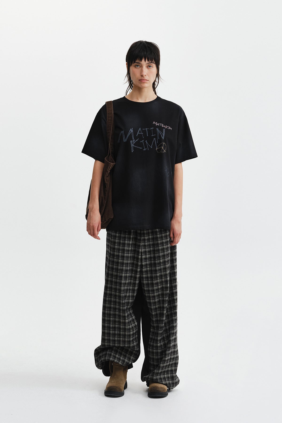 Matinkim Check Mix Jersey Pants IN Black