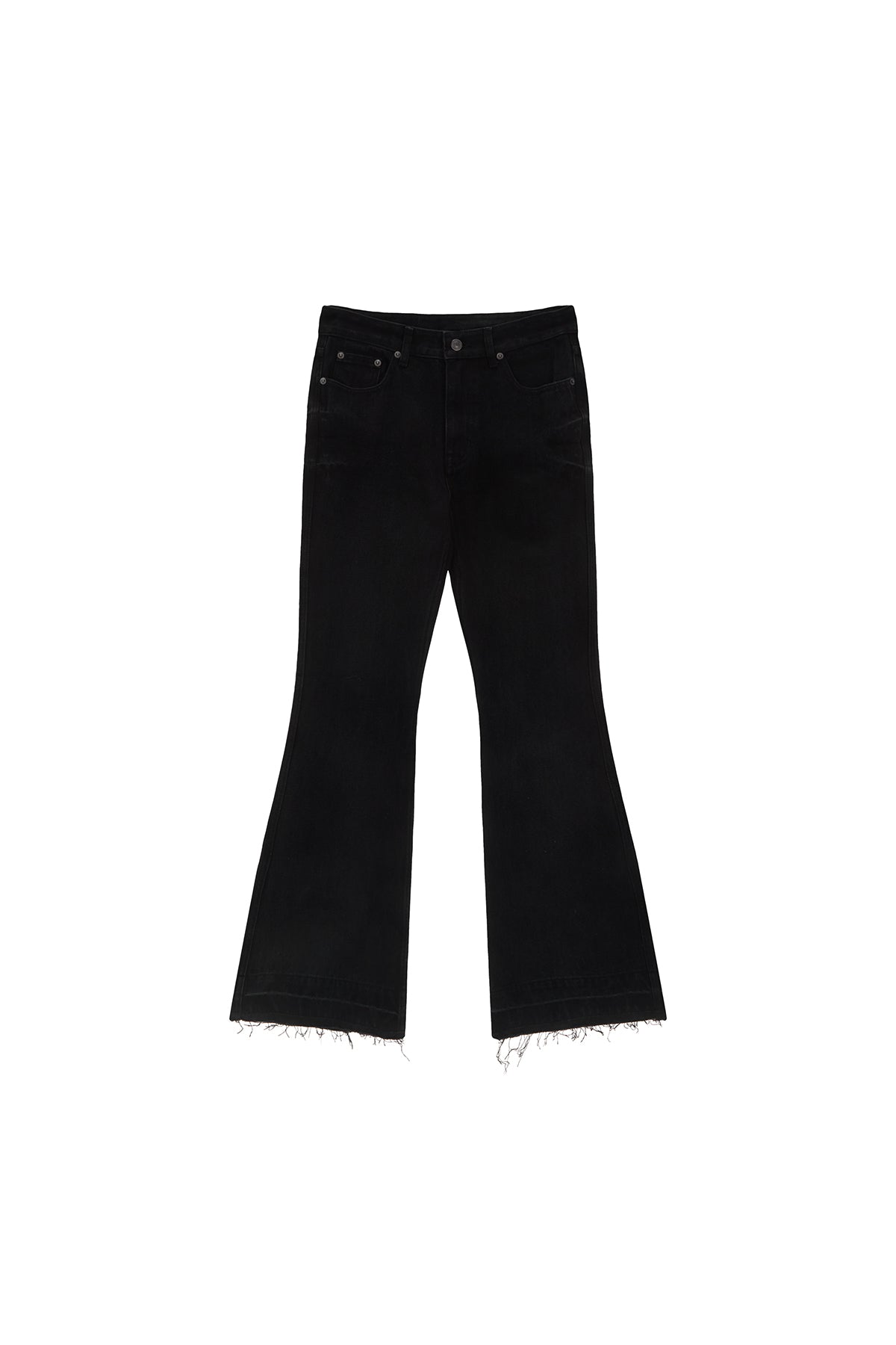 Matinkim Back Pocket Point Washed Boots Cut Denim Pants IN Black
